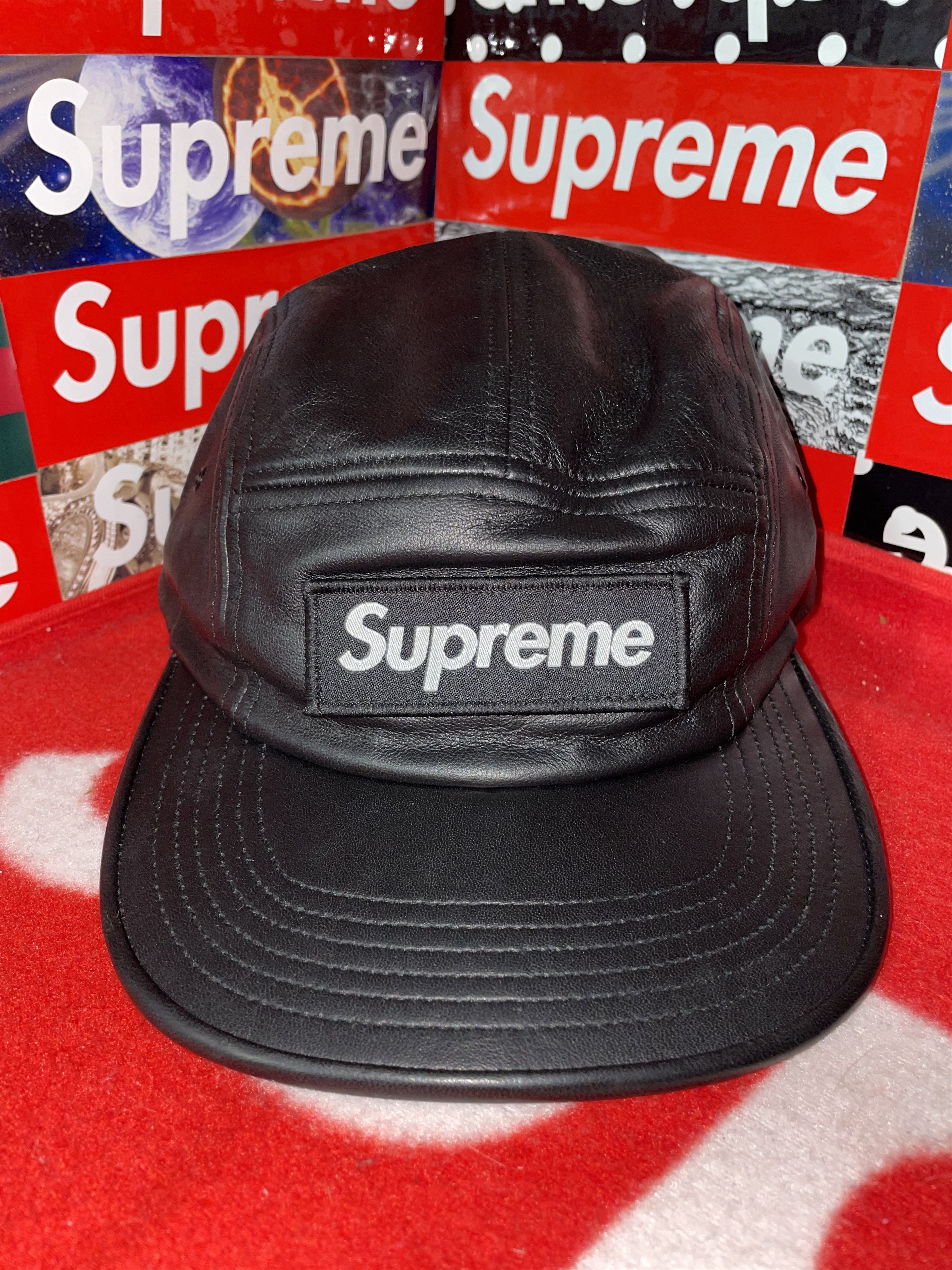 Supreme SUPREME LEATHER CAMP CAP BLACK SS16 NEW WITH TAGS Size ONE SIZE - 1 Thumbnail