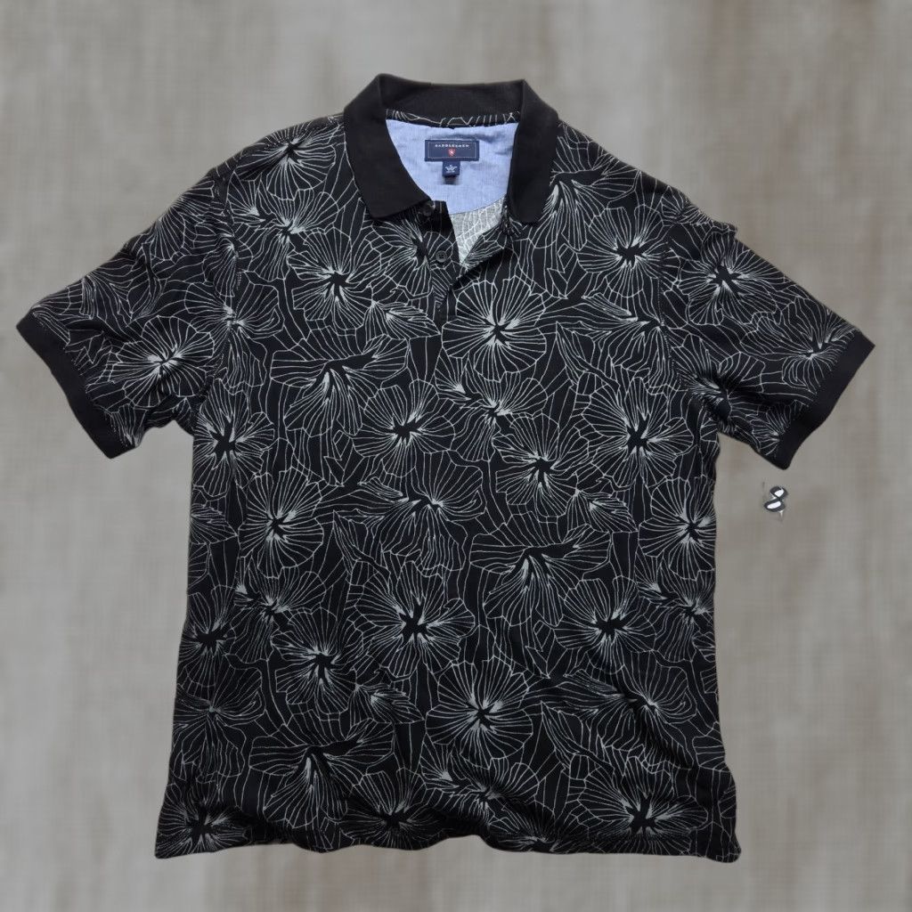 Vintage Saddlebred Polo Shirt Short Sleeve Adult Men XL Black Floral Hawaiian 90s? Size US XL / EU 56 / 4 - 1 Thumbnail