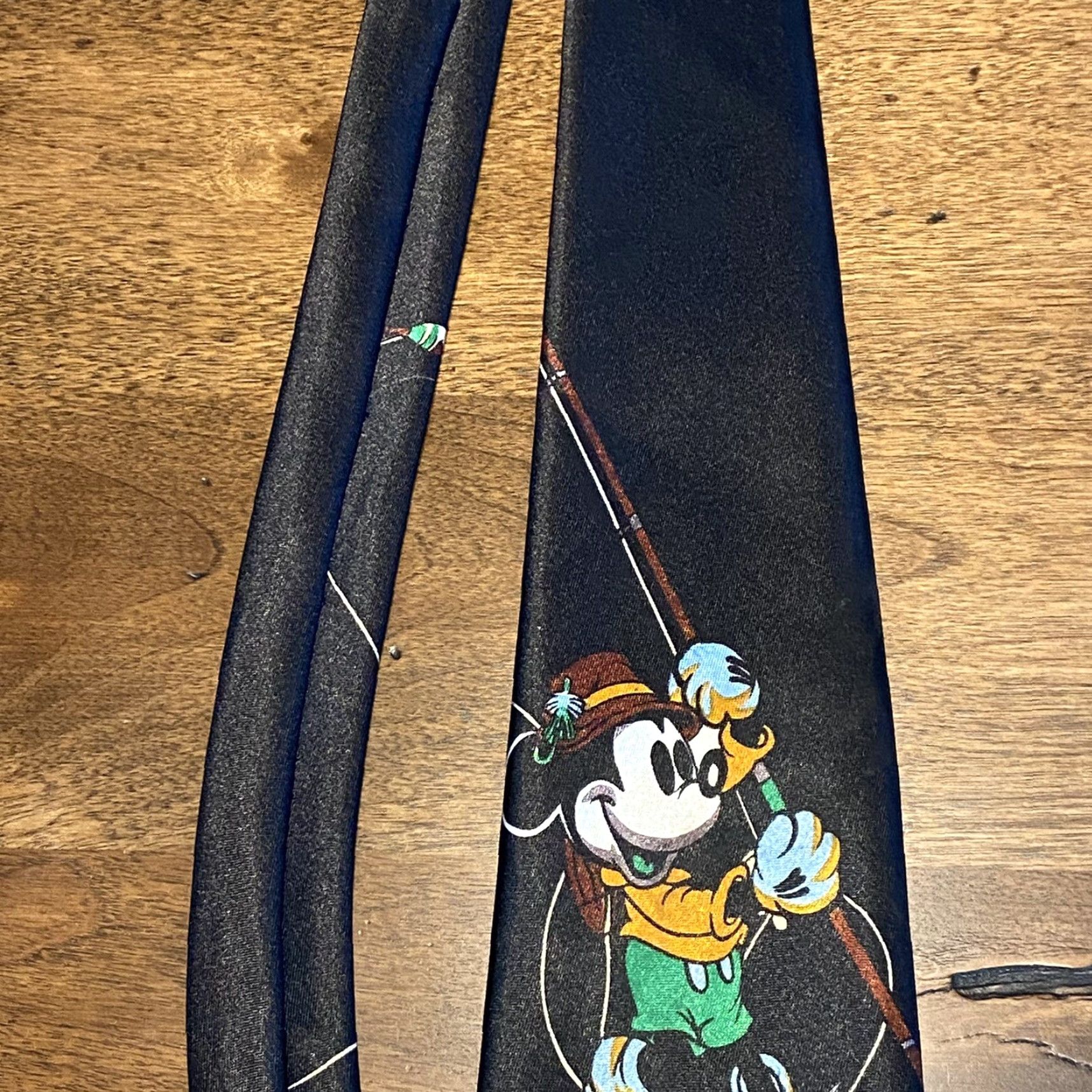 Vintage Mickey Mouse Tie Fashion Tie Black Disney Unisex Men Fly Fishing Fish Trout Dude Size ONE SIZE - 3 Thumbnail