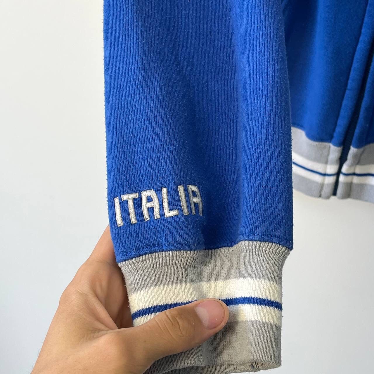 Vintage Y2K Rare 🇮🇹 Blue Italia Team big center logo Soccer Zip Size US M / EU 48-50 / 2 - 16 Thumbnail