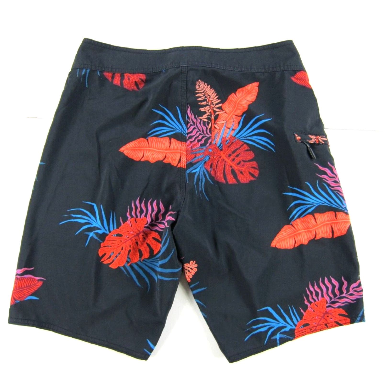 Volcom VINTAGE Volcom Mod-Tech Black Red Blue Stretch Pocket Swim Surf Beach Board Short 29 Size US 29 - 2 Thumbnail
