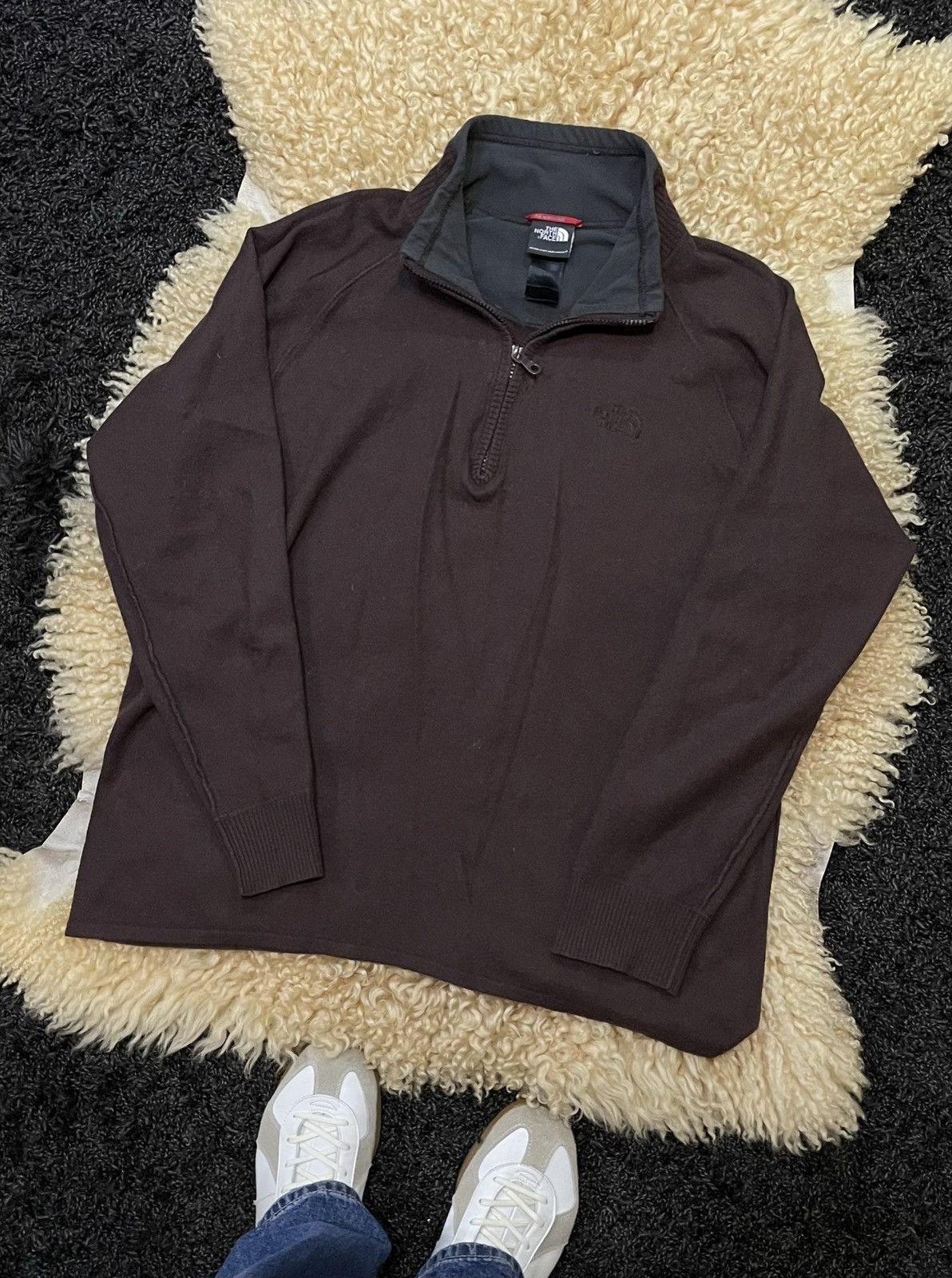 The North Face Vintage The North Face Brown Y2K Zip Knit Fleece Sweater Size US L / EU 52-54 / 3 - 1 Thumbnail