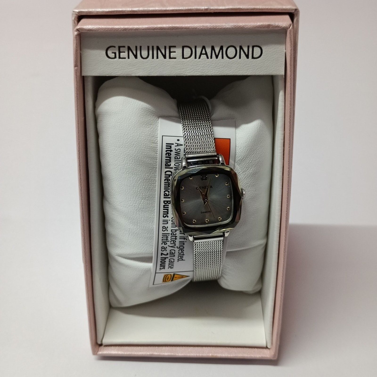 Geneva Geneva Genuine Diamond Collection Women’s Watch Silver Size ONE SIZE - 1 Thumbnail