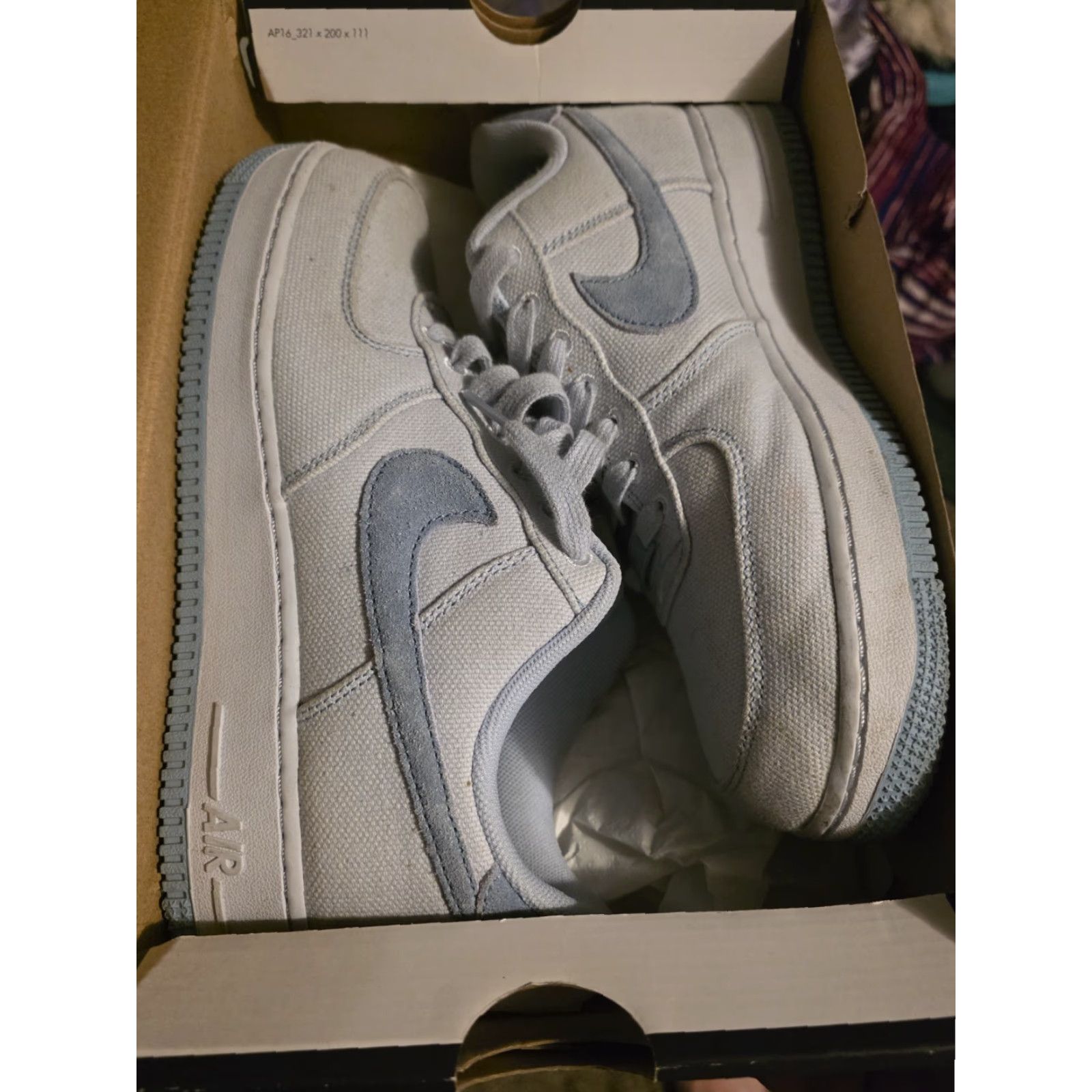 Nike Nike Air Force 1 Sneaker Mens 8.5 Football Grey Modern LV8 Blue Dip Dye Grey 90s Football Dyed Shoes Size US 6 / EU 39 - 5 Thumbnail