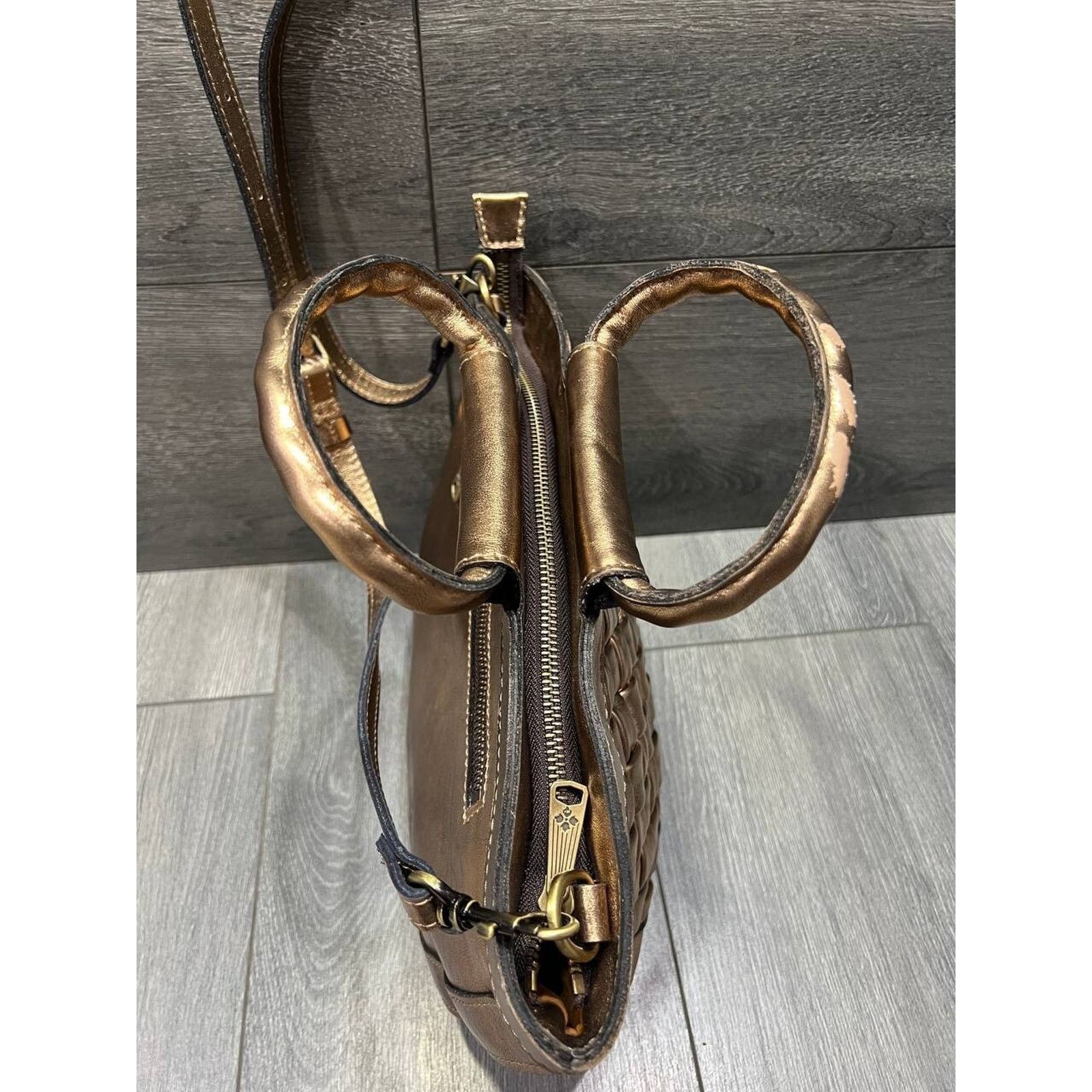 Patricia Nash Patricia Nash Woven Leather Ossi Top Handle Satchel A628968 Size ONE SIZE - 8 Thumbnail