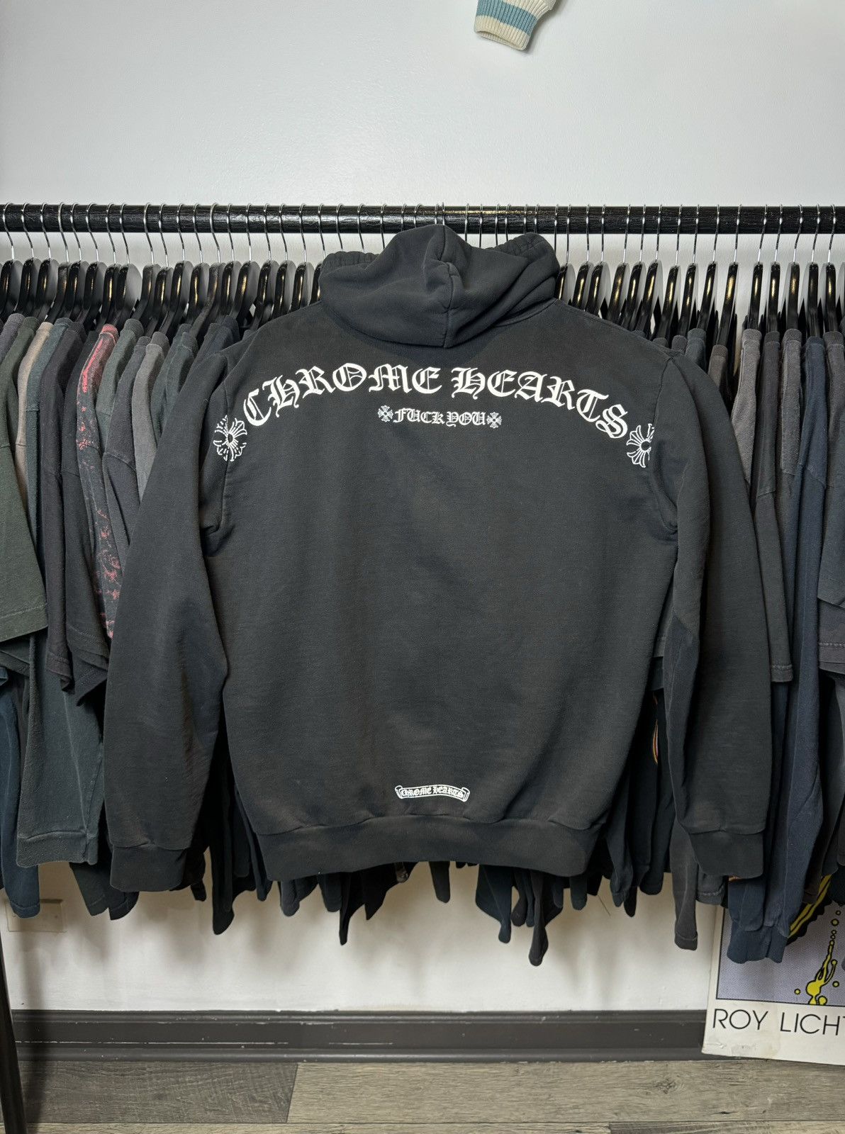 【Chrome Hearts】Shoulder Logo Hoodie★フーディ★Black Chrome Hearts Shoulder Logo Zip Up Hoodie Black | Kenshi