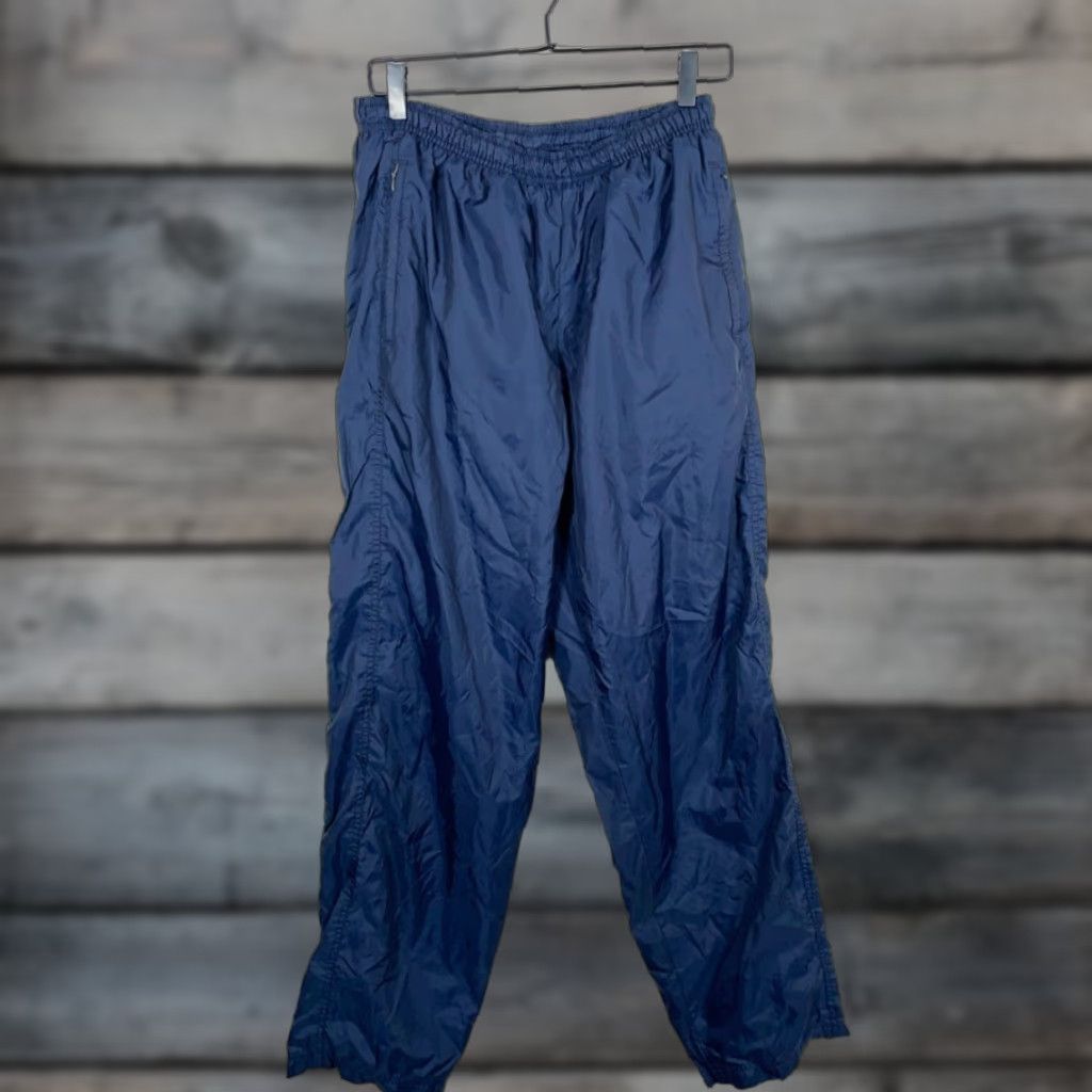 Nike VINTAGE Nike Windbreaker Pants Men Large Dark Blue Lined Drawstring 90s Track Pants Nike Mens Large Blue 90s Retro Size US 30 / EU 46 - 1 Thumbnail