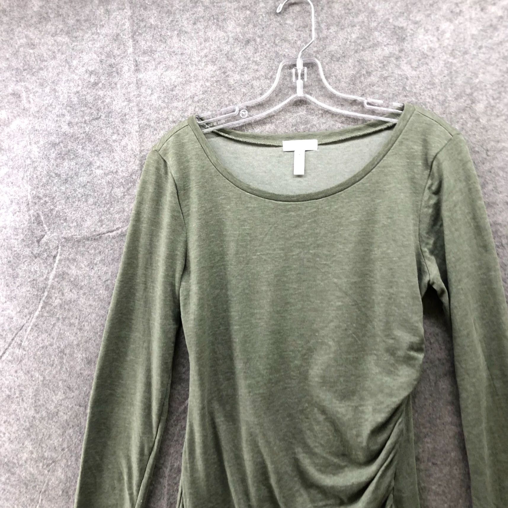Leith Bodycon Mini T Shirt Dress Womens M Green Long Sleeve Crew Neck Ruched  Casual Cotton Blend Knit Polyester - www.airyfairycupcakes.com