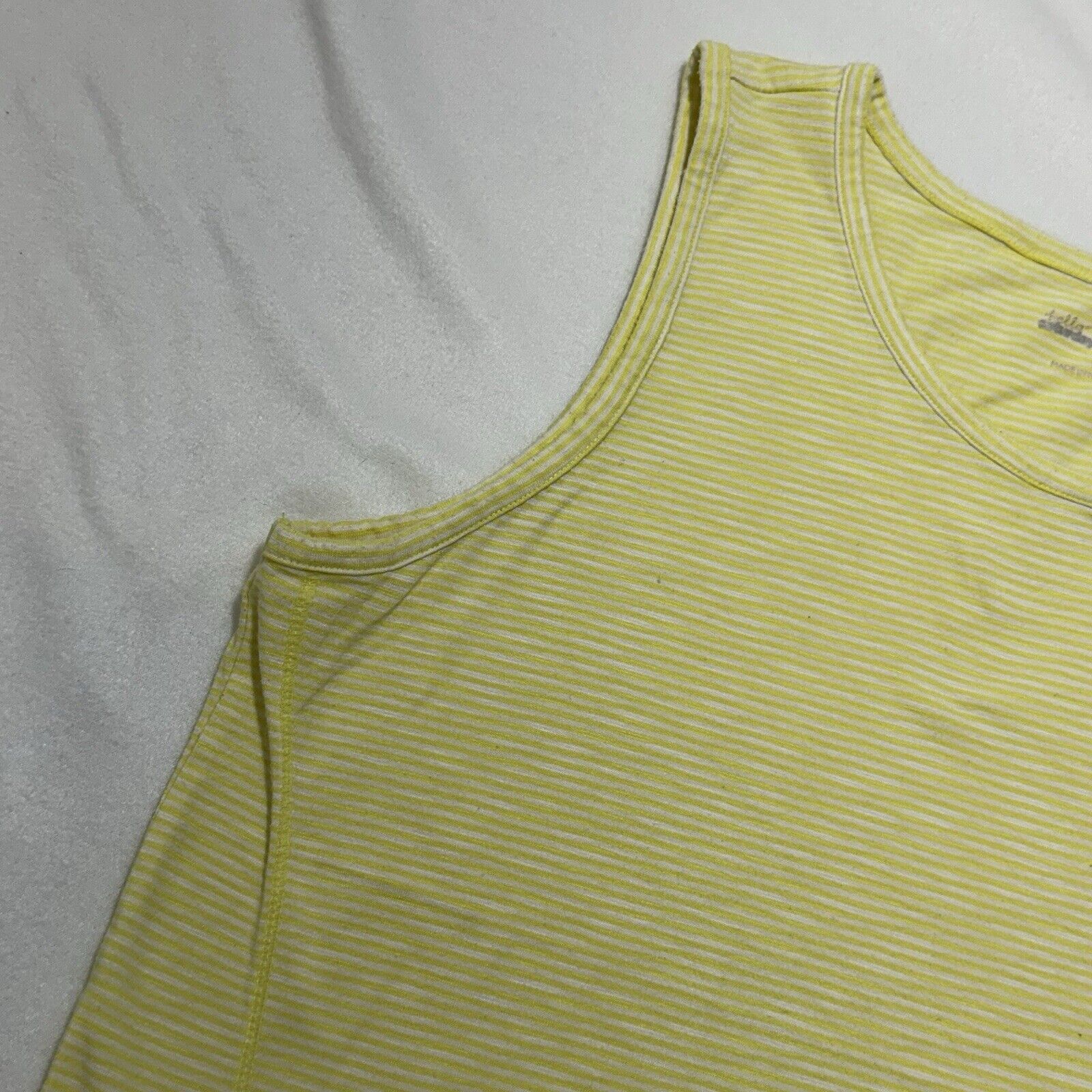 Other Talbots Hello Saturday Large Yellow Stripe Pullover Tank Top Size L / US 10 / IT 46 - 6 Thumbnail