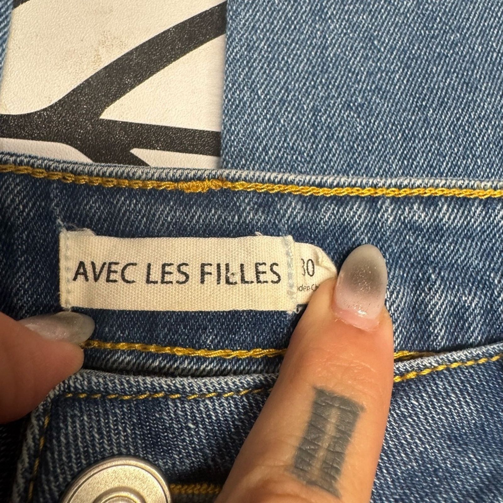 Other Avec Les Filles High Rise Cropped Straight Leg Raw Hem Denim Size 30" / US 8 / IT 44 - 6 Thumbnail