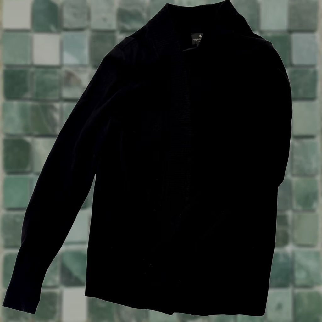 Worthington Worthington Cardigan Sweater Open Front Knit Black Petite Women XS-XL Cardigan Womens Black} Size XXS / US 00 / IT 34 - 1 Thumbnail