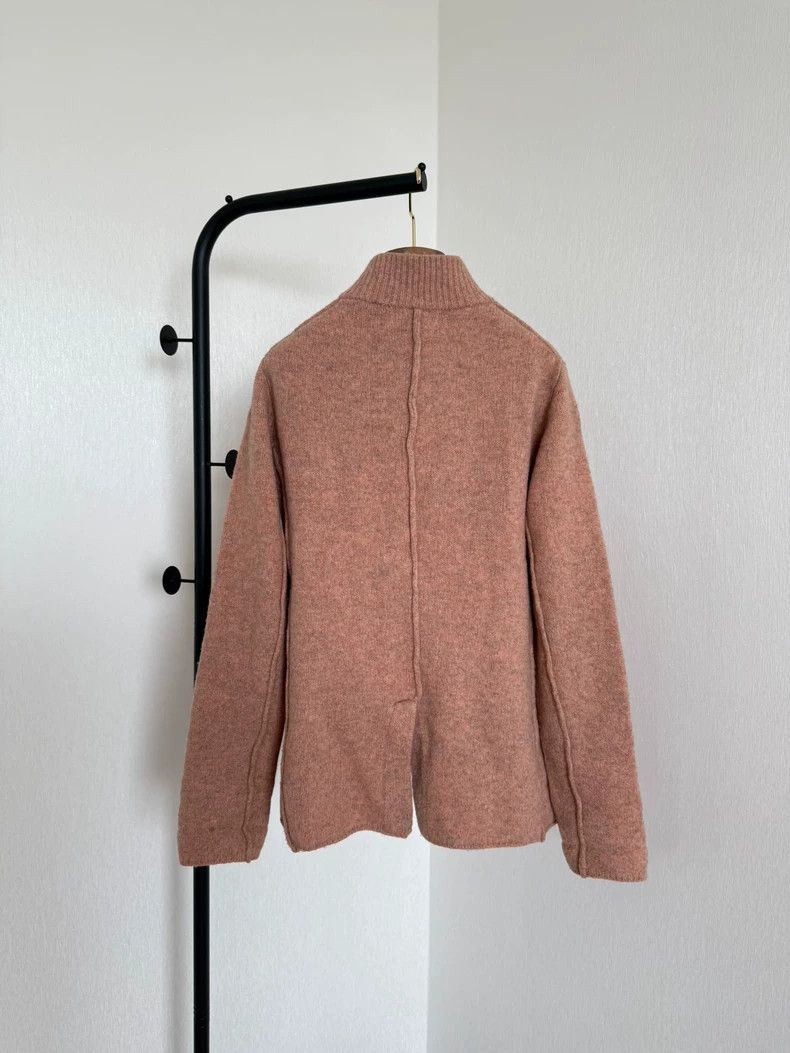 Y's Y's Flesh pink pure wool mid-neck sweater jacket Size US M / EU 48-50 / 2 - 5 Thumbnail