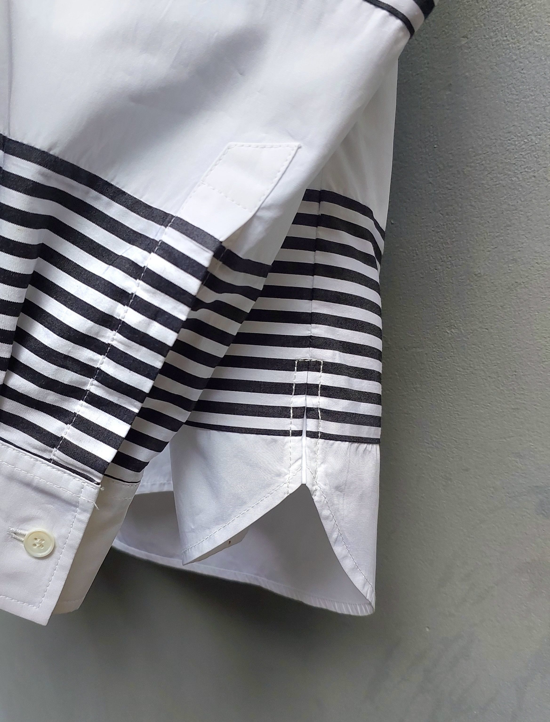Juun.J Juun J Striped Panel Button-Down Shirt Size US S / EU 44-46 / 1 - 6 Thumbnail