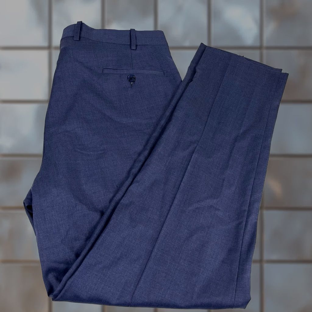 Peter Millar Peter Millar Wool Blend Luxury Dress Pants Blue Flat Front Formal Casual 38 x 33 Mens Size US 38 / EU 54 - 1 Thumbnail