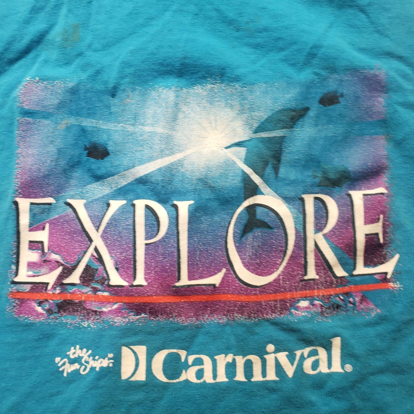 Vintage Carnival Shirt T-Shirt Sleeveless Adult Mens XL Blue Tee Shirt Tank Top Vertical Style Size US XL / EU 56 / 4 - 2 Thumbnail