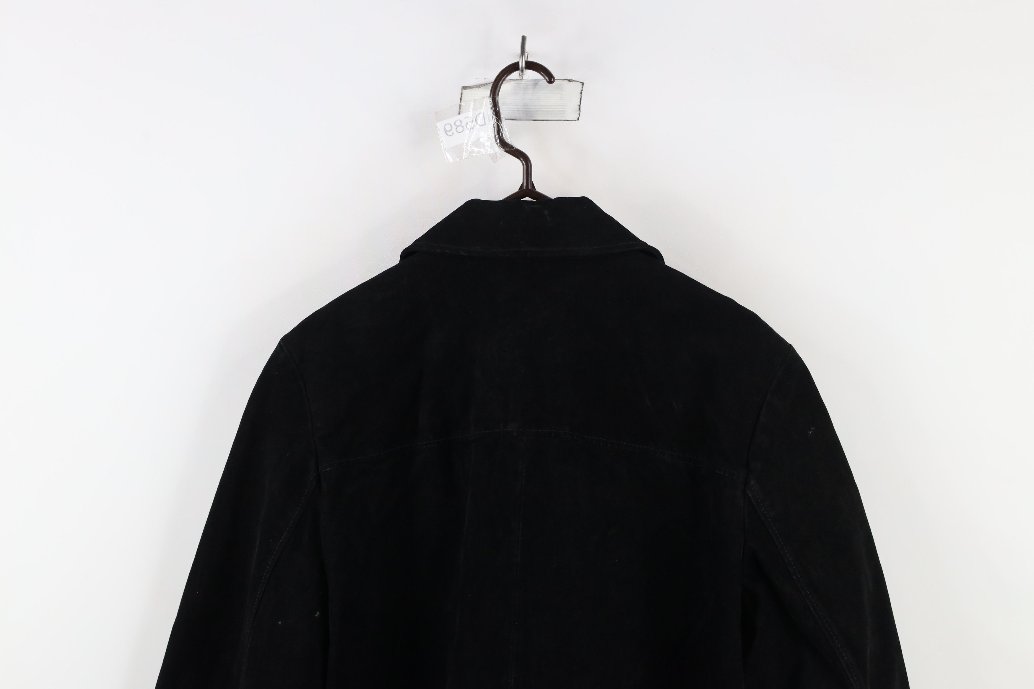 Vintage Vintage 90s Streetwear Quilted Suede Leather Jacket Black Size L / US 10 / IT 46 - 14 Thumbnail