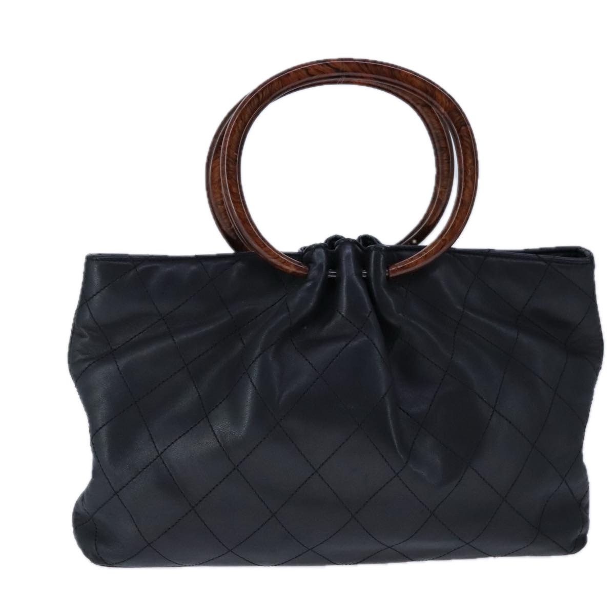 Chanel Vintage Black Leather Handbag (Pre-Owned) Size ONE SIZE - 1 Thumbnail