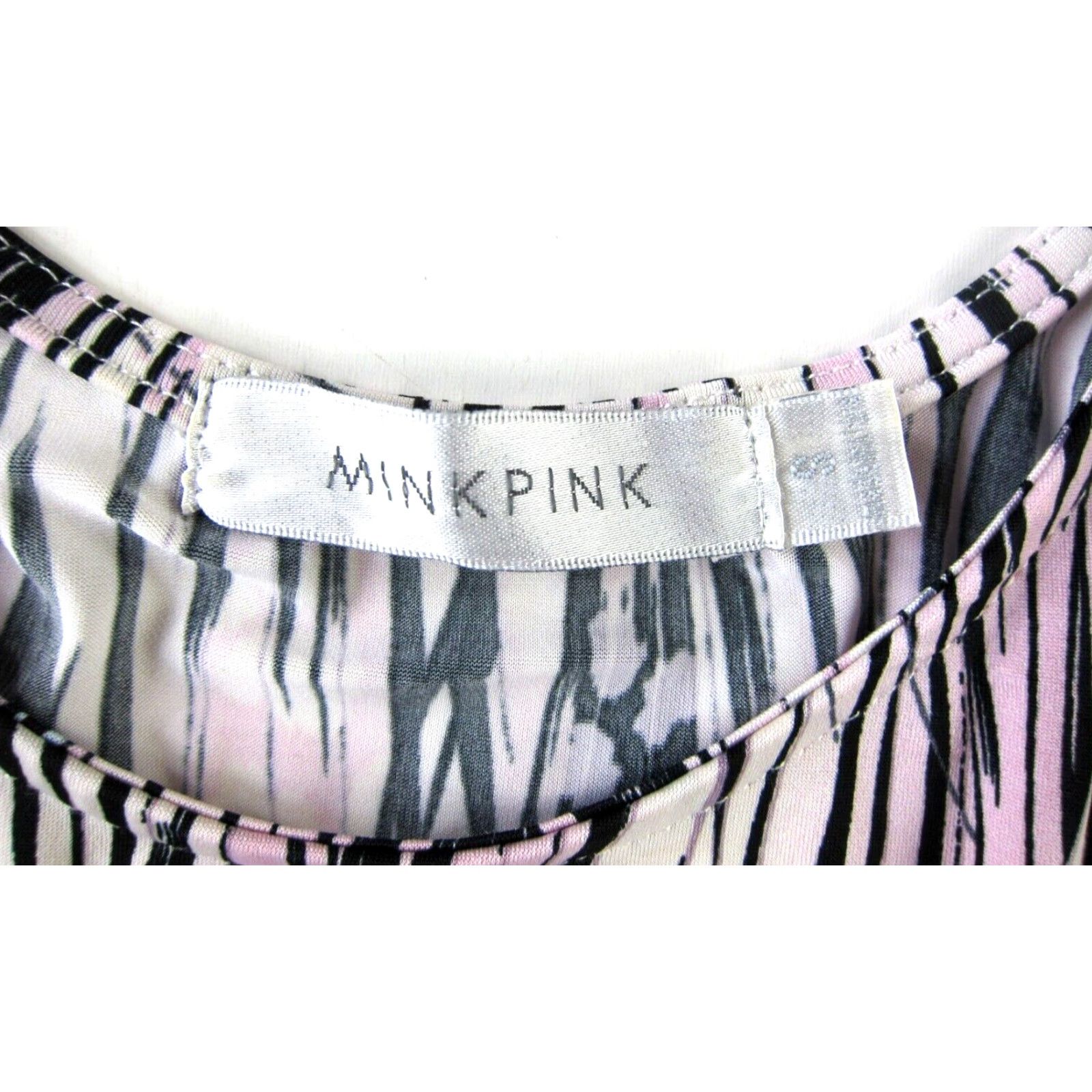 MINKPINK MINKPINK Dress Sleeveless Tank Pink Black Blue Stretch Ruched Sheath Small Women Floor Size S / US 4 / IT 40 - 3 Thumbnail