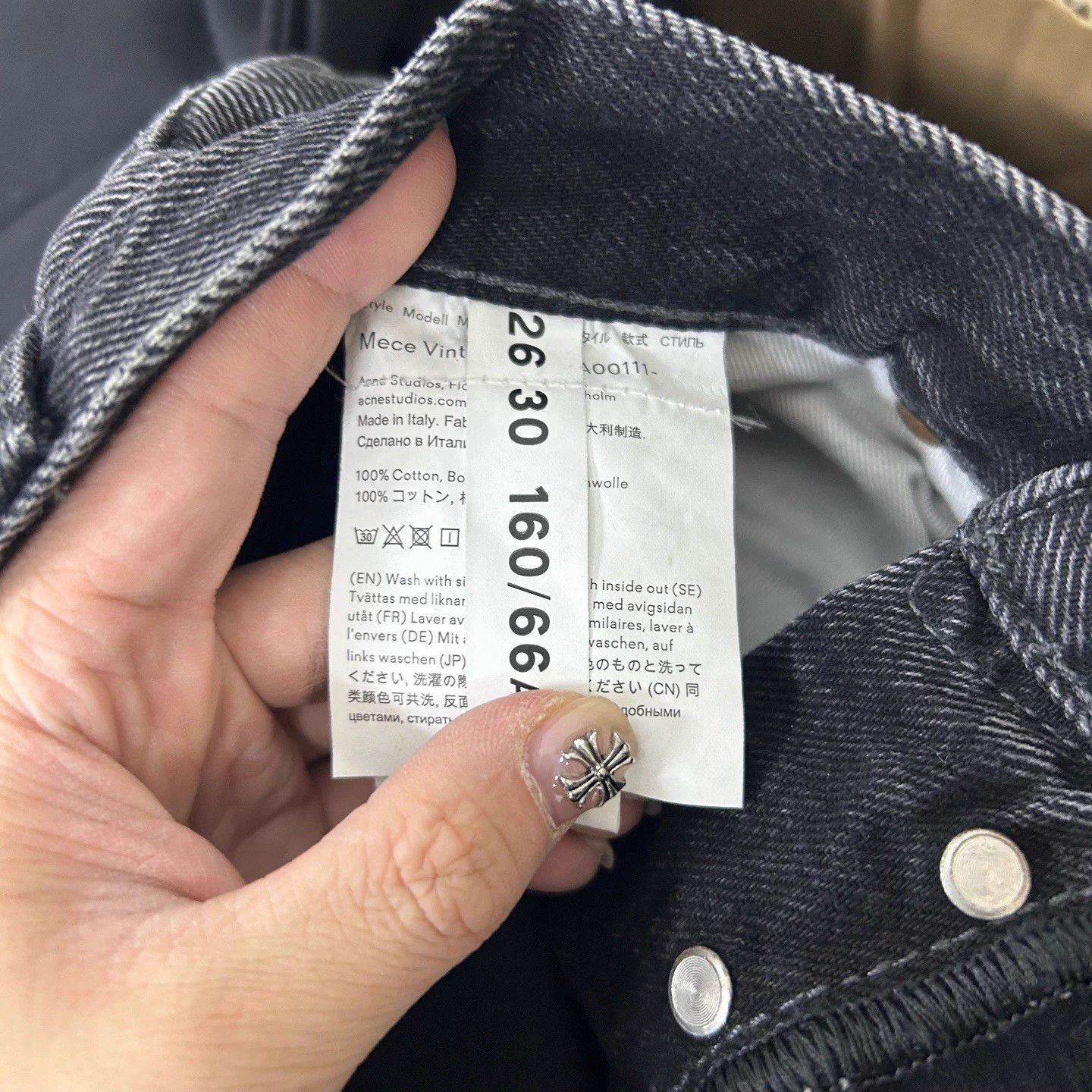Acne Studios Acne Studios Washed Black Straight Jeans 26 99 New Size 26" / US 2 / IT 38 - 4 Thumbnail