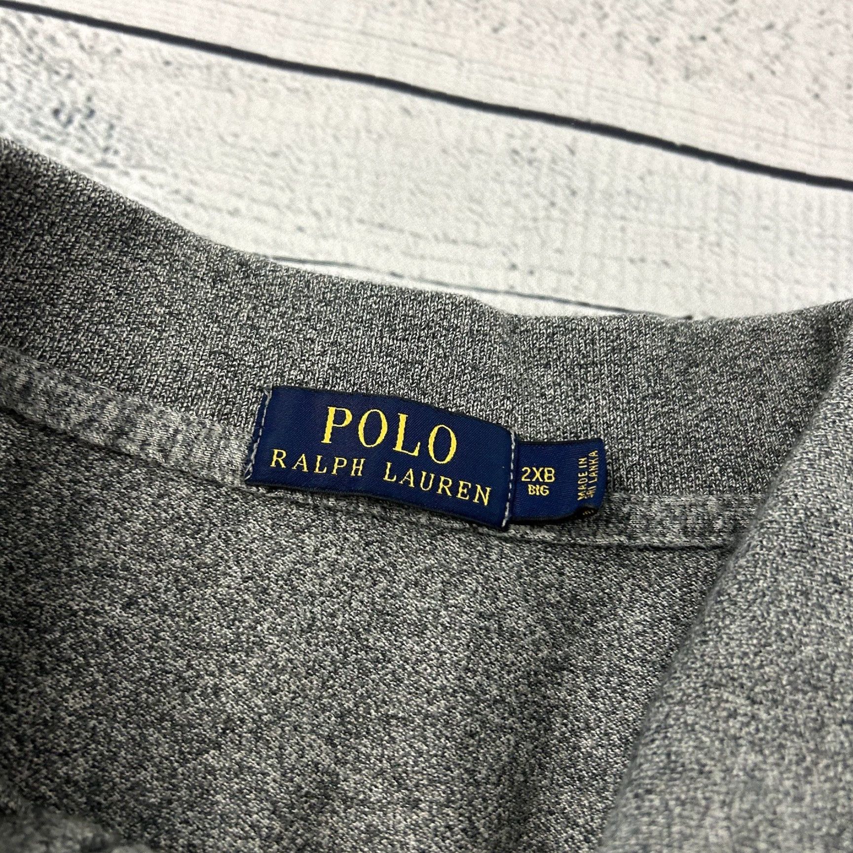 Polo Ralph Lauren Polo Ralph Lauren Short Sleeve Polo Shirt Mens 2X Big Gray Button-Up Cotton Solid 2X Big & Tall Size US XXL / EU 58 / 5 - 2 Thumbnail