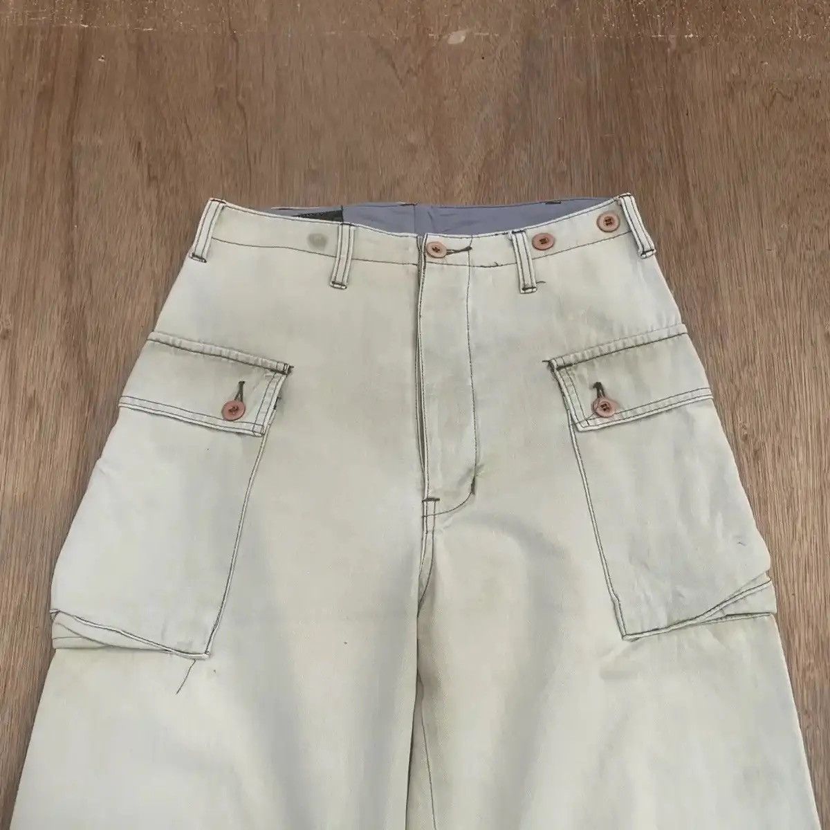 Japanese Brand SUN FADED‼️VINTAGE ARMY TROUSERS HBT MONKEY CARGO PANTS RARE Size US 28 / EU 44 - 3 Thumbnail