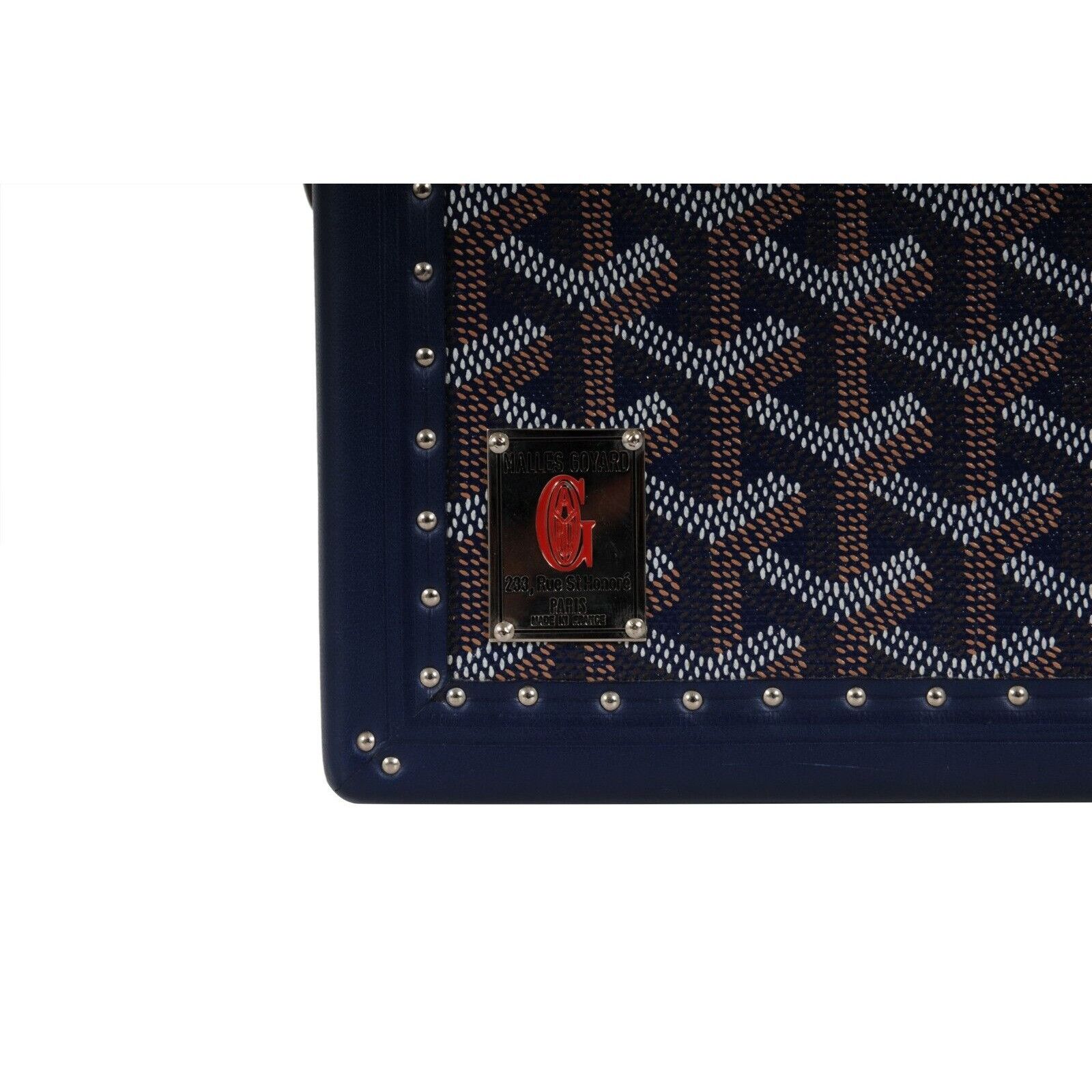 Goyard Trunk Case Navy Blue Jewelry Cuff Links Watch Box -02285 Size ONE SIZE - 11 Thumbnail