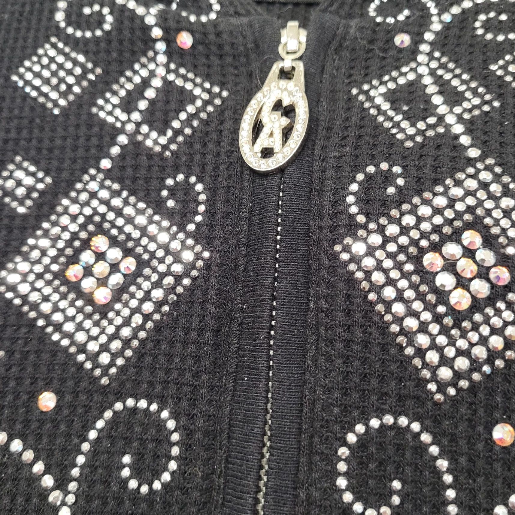 Swarovski Christine Alexander Jacket Women's Large Black Hooded Swarovski Crystals Studs Size L / US 10 / IT 46 - 4 Thumbnail