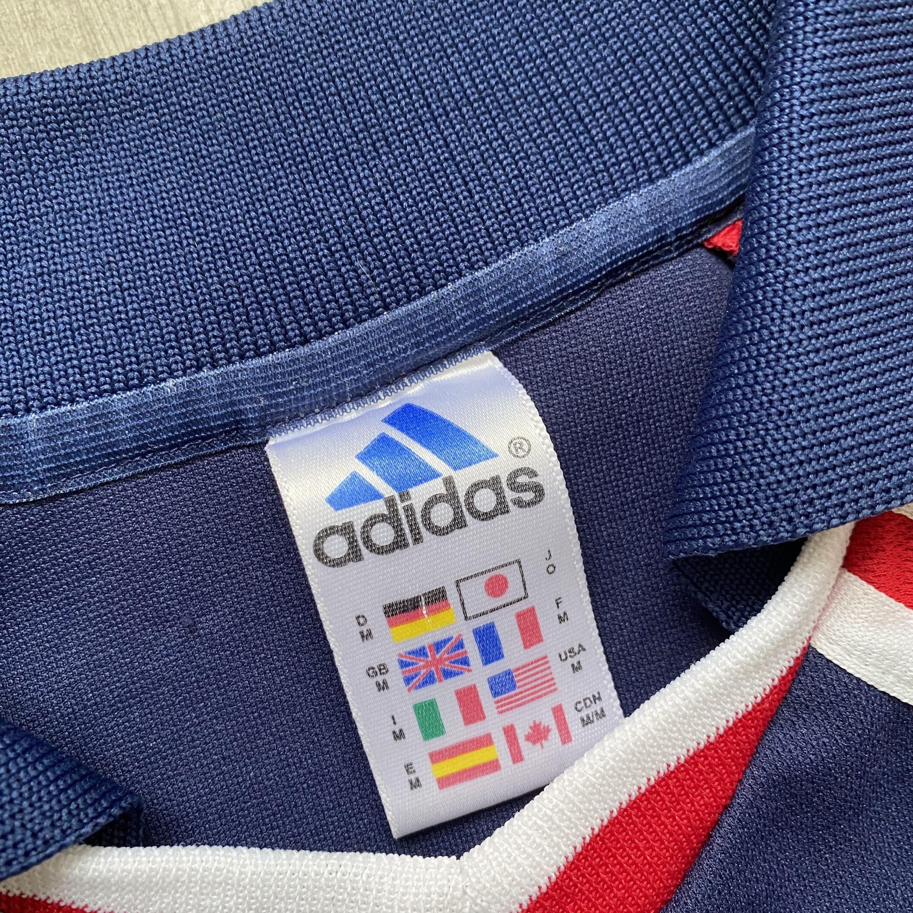 Adidas Blockore Drill Vintage 90s Adidas tee jersey Center logo Size US L / EU 52-54 / 3 - 4 Thumbnail