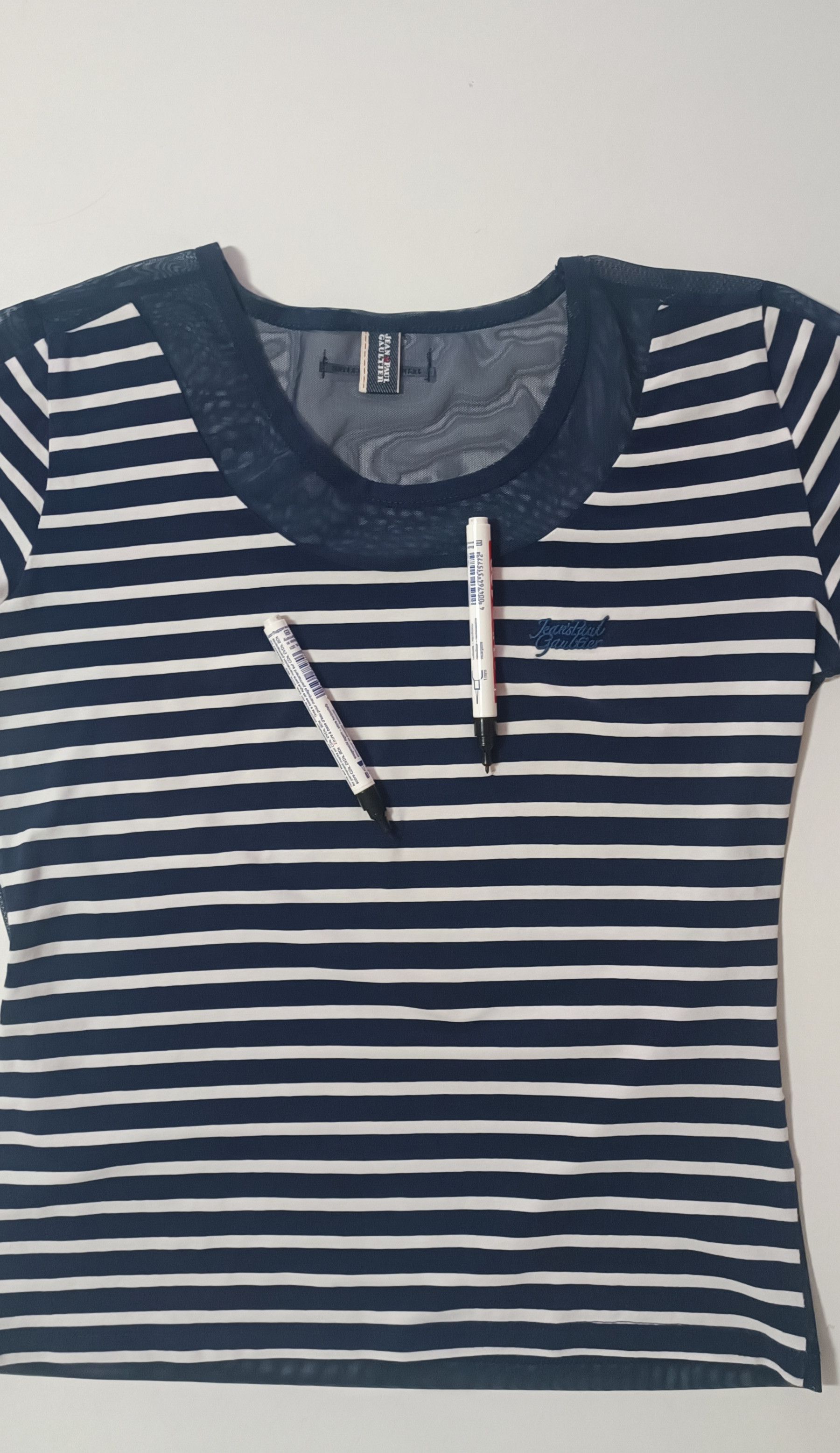 Jean Paul Gaultier Stripes Bi-material T-shirt Size M / US 6-8 / IT 42-44 - 9 Thumbnail