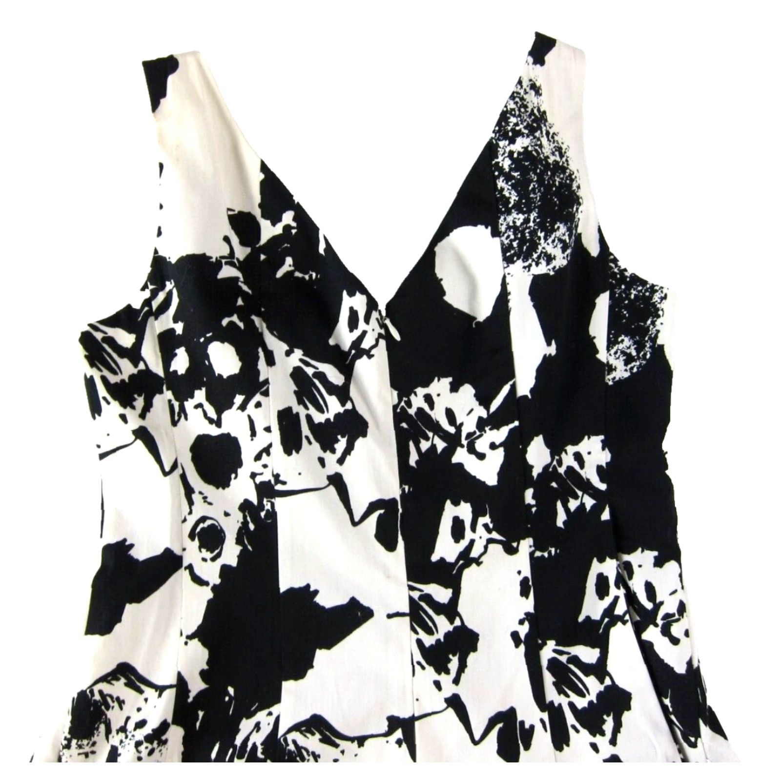Nine West Nine West Black White Floral Cotton Sleeveless Sheath Tank Sun Dress Size 8 Size M / US 6-8 / IT 42-44 - 5 Thumbnail