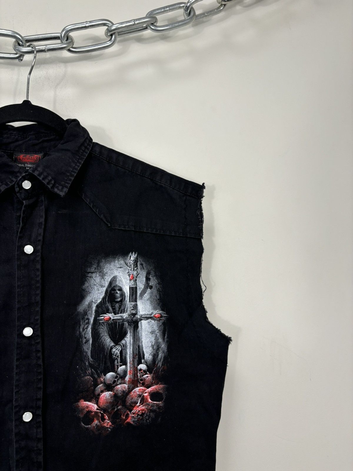 Vintage Vintage Spiral Skulls Skeleton Logo Black Vest Jacket Size US M / EU 48-50 / 2 - 5 Thumbnail