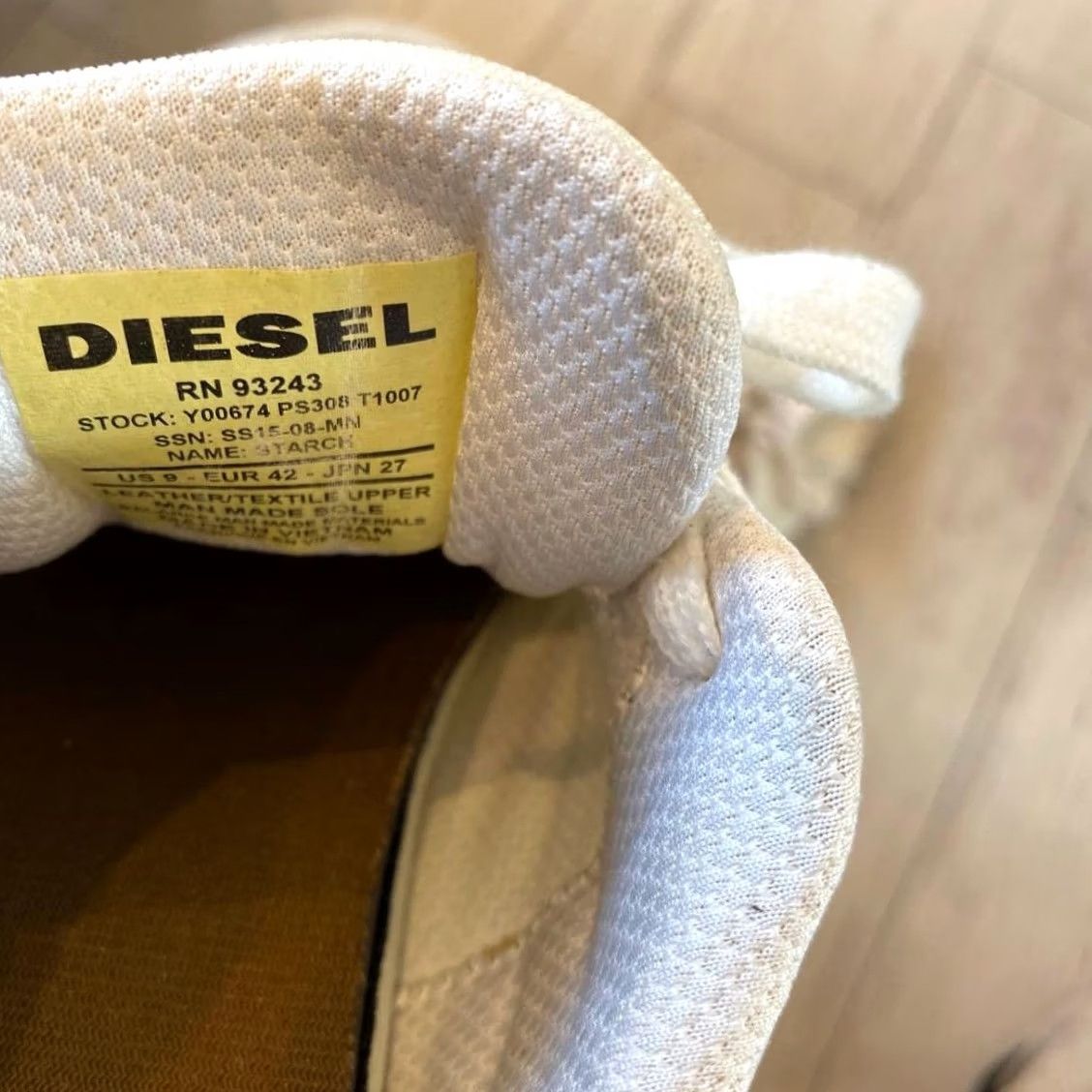 Diesel VINTAGE Diesel Sneakers Mens Men 0US White Lace Luxury Casual Stylish Durable Size US 9 / EU 42 - 4 Thumbnail