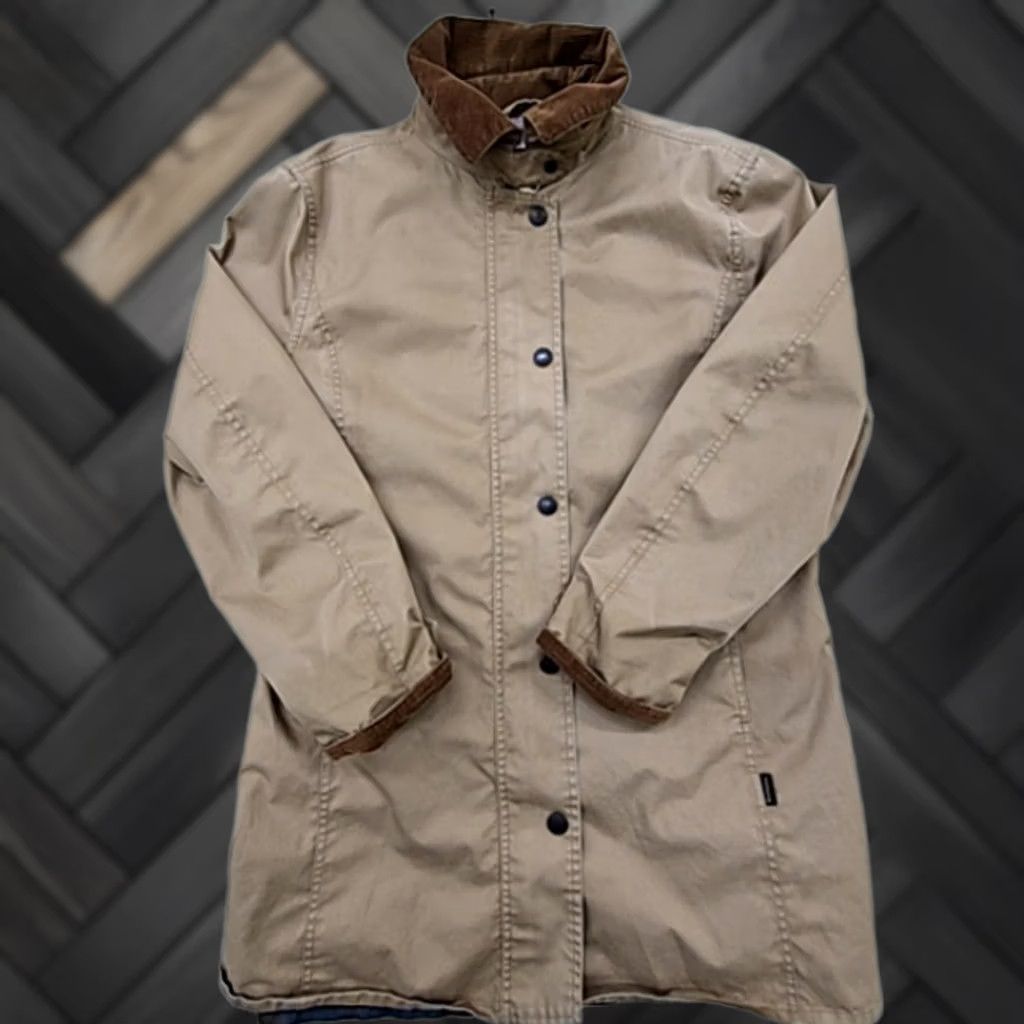 Barbour Barbour Women’s Olive Waxed Cotton Tailored Jacket Size 16 Size XXL / US 16-18 / IT 52-54 - 1 Thumbnail