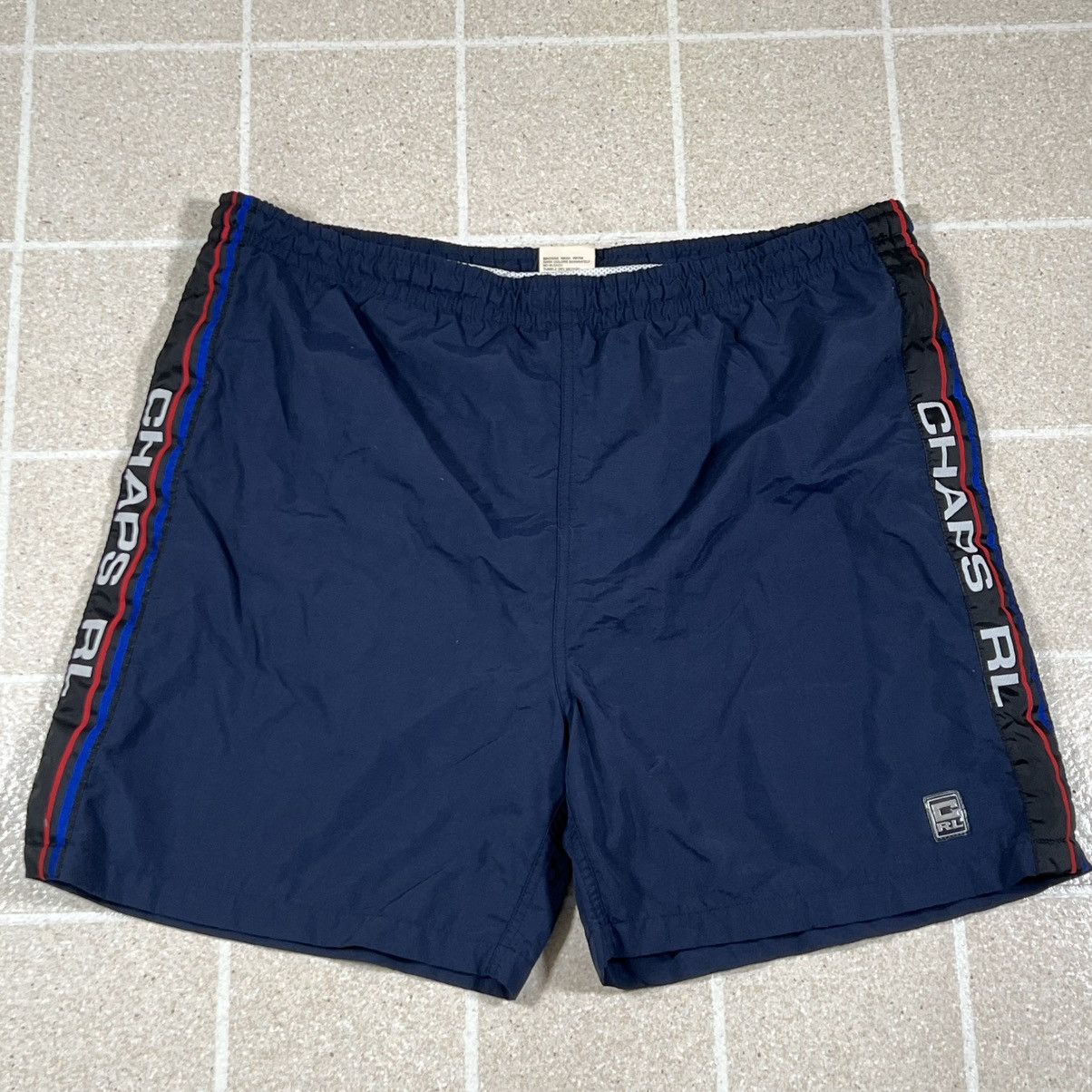 Chaps Ralph Lauren VINTAGE Ralph Lauren Chaps Swim Trunks Adult Large Mens Blue Size US 36 / EU 52 - 1 Thumbnail