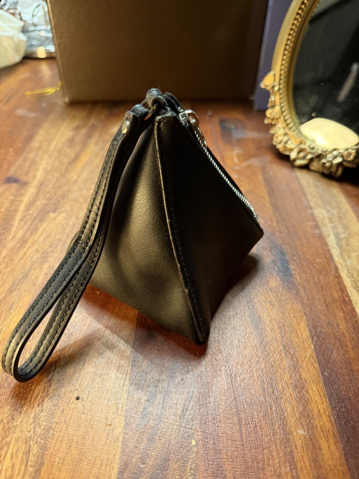 Other Sleek Black Pyramid Wristlet – Minimalist Style with a Twist Size ONE SIZE - 3 Thumbnail