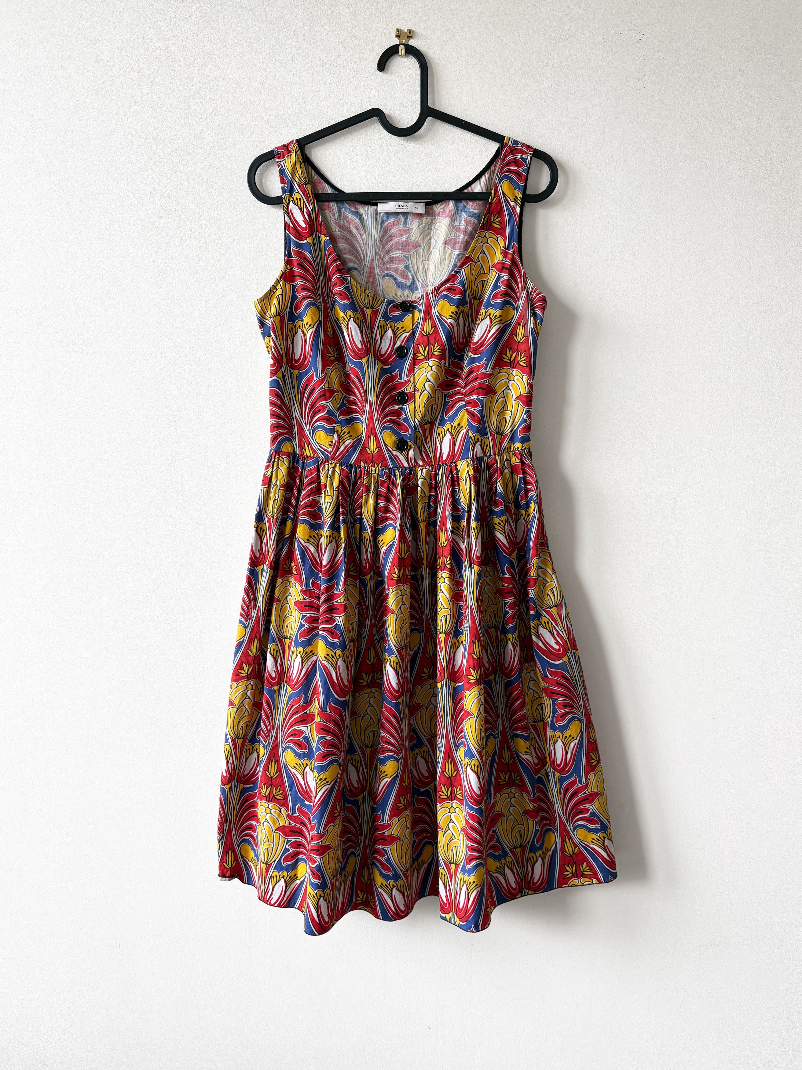 Prada Prada womens multicolor floral print dress Size M / US 6-8 / IT 42-44 - 1 Thumbnail