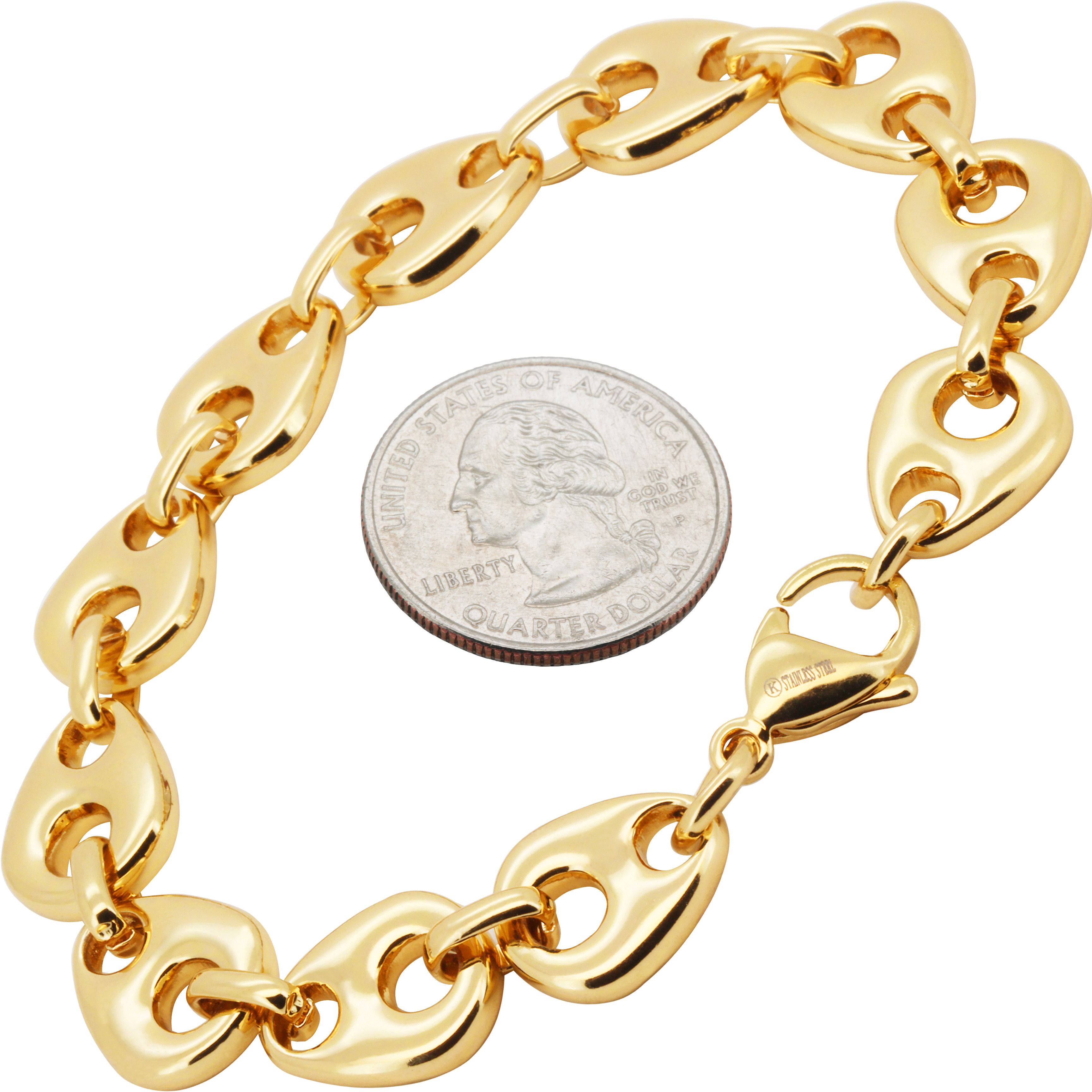 Other 316L SS 18k GP 13mm Mariner Link Bracelet 8.5” Size ONE SIZE - 1 Thumbnail