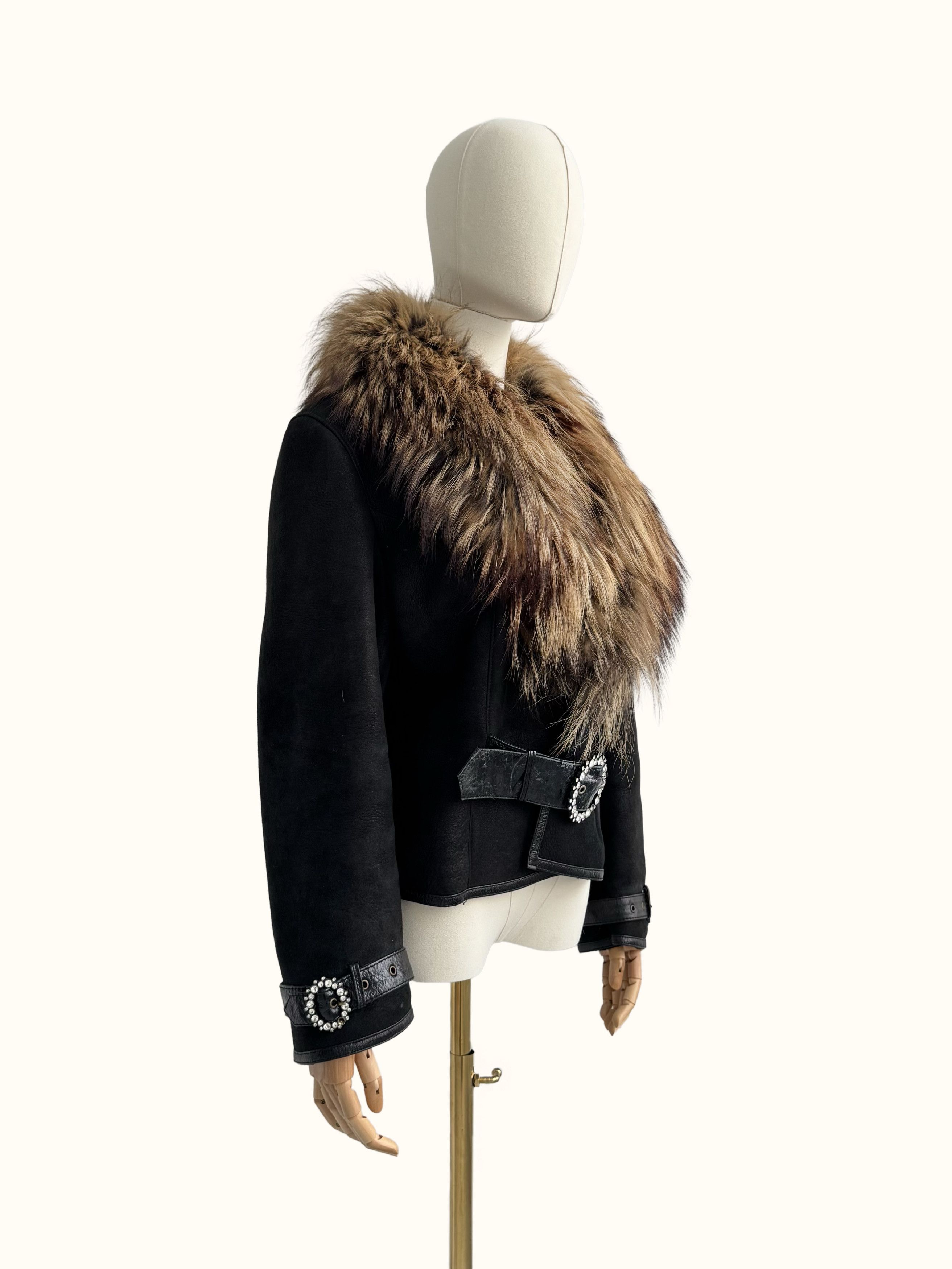 Vintage Vintage Cropped Real Sheepskin Jacket (B550)E2D15 Size L / US 10 / IT 46 - 2 Thumbnail