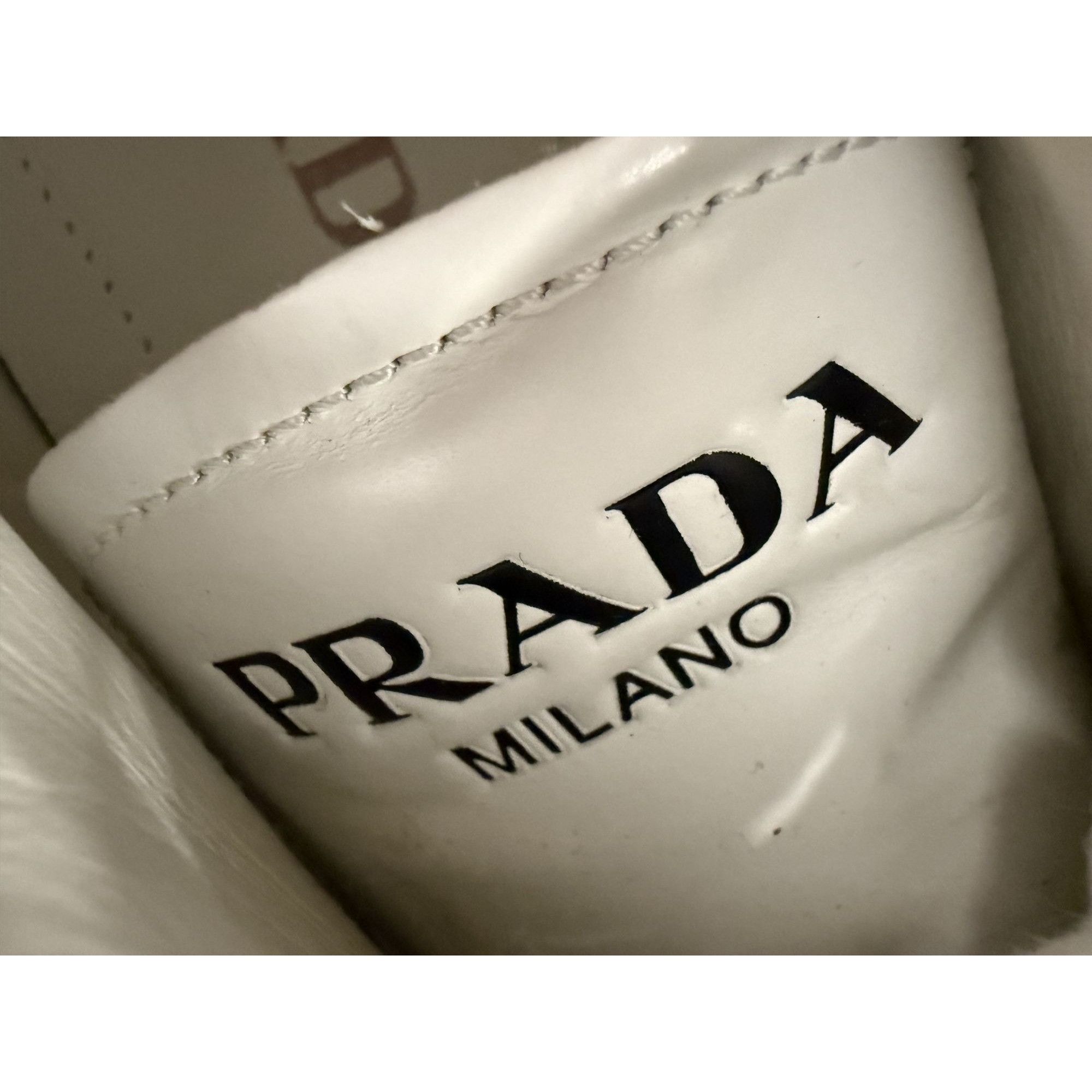 Prada Prada White Leather Low-Top Sneakers With Laces Size US 6.5 / IT 36.5 - 11 Thumbnail
