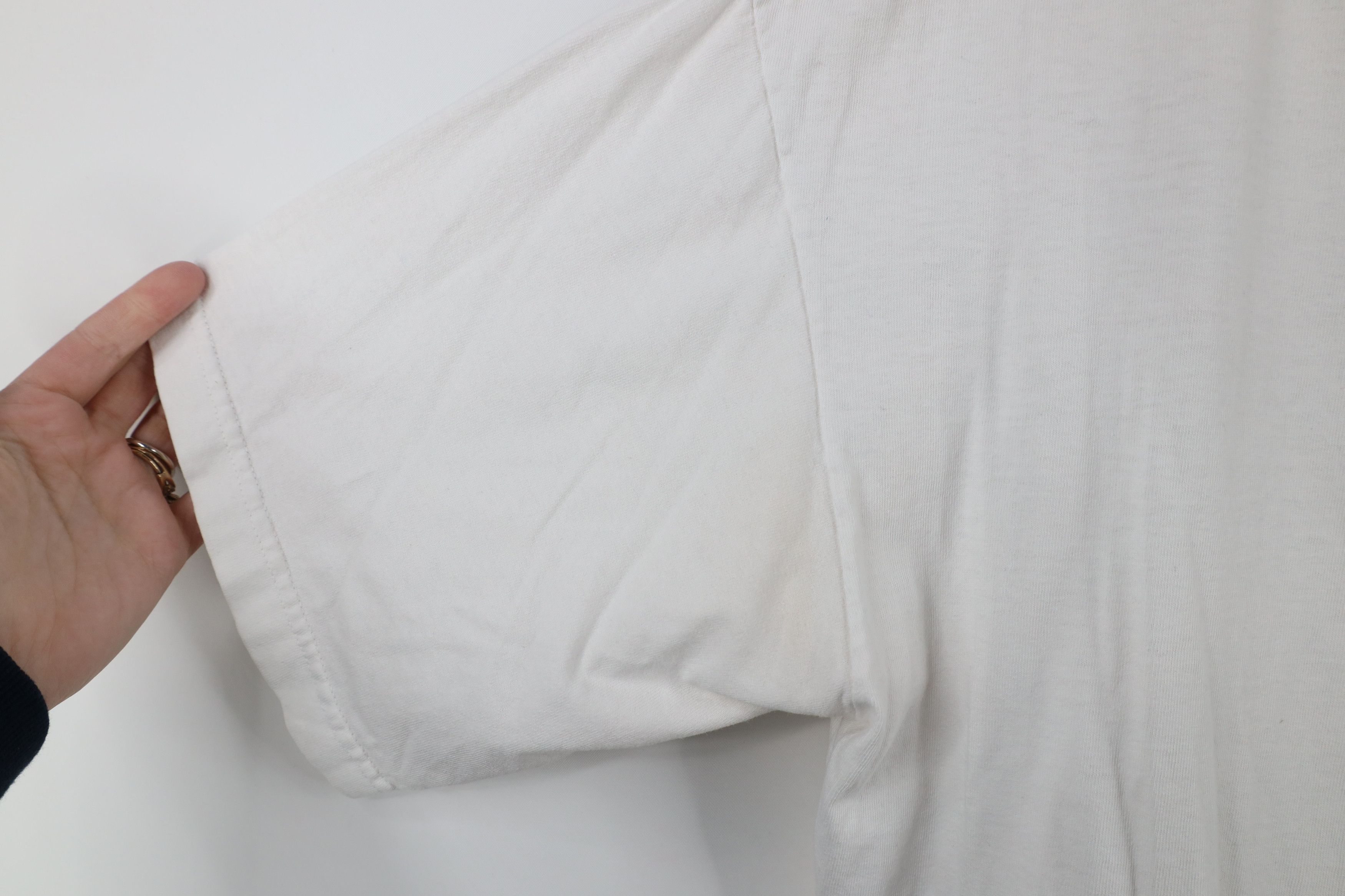 Adidas × Vintage Vintage 90s Adidas Spell Out V-Neck T-Shirt White USA Size US L / EU 52-54 / 3 - 8 Thumbnail