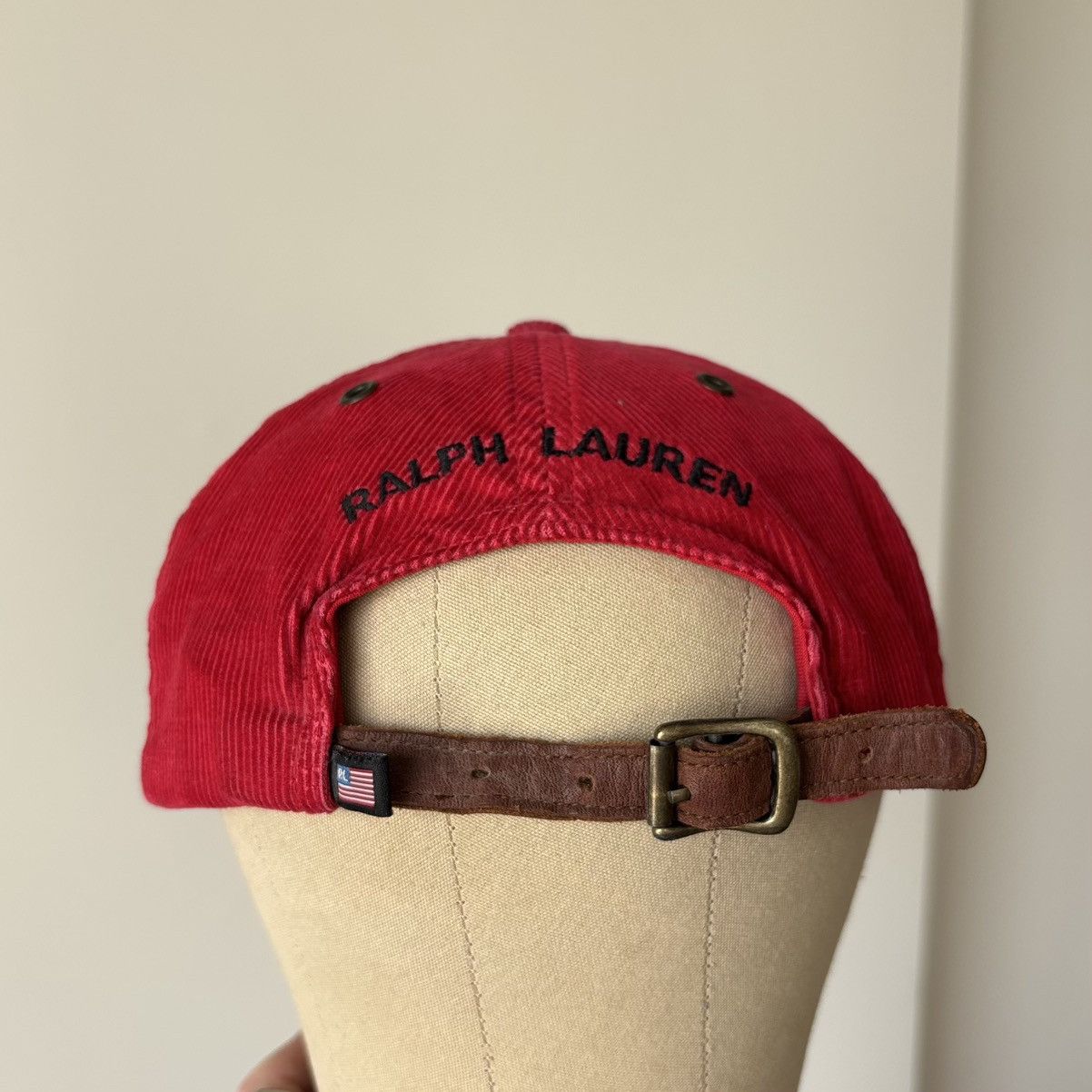 Polo Ralph Lauren Polo Jeans Corduroy Hat Spellout Patch Logo Leather Strap Size ONE SIZE - 9 Thumbnail
