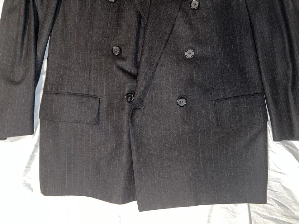 Oxxford Clothes Double Breasted Gray Suit Size 42S - 7 Thumbnail