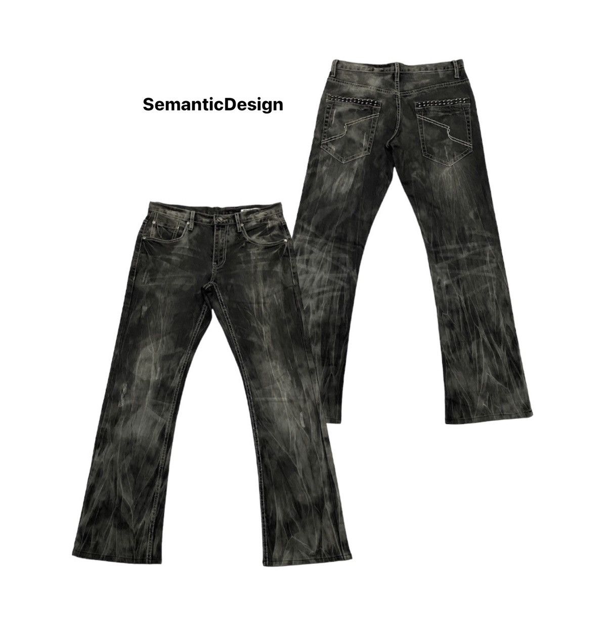 If Six Was Nine × Japanese Brand Semanticdesign Flare Smoke Wash Denim Pants Size US 30 / EU 46 - 1 Thumbnail