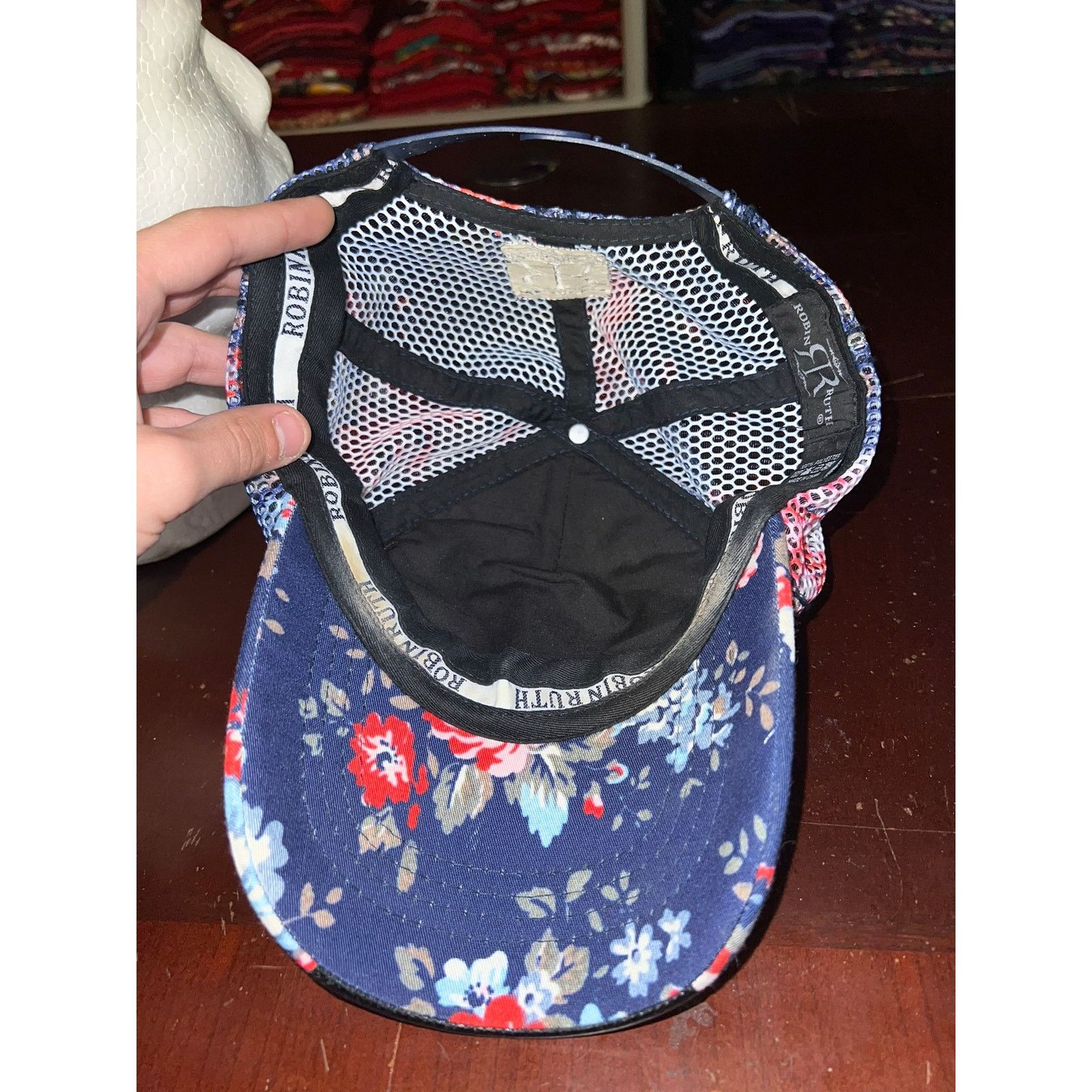 Robin Ruth Robin Ruth Colorado Hat Floral Flower Blue Snapback Headwear Size ONE SIZE - 8 Thumbnail