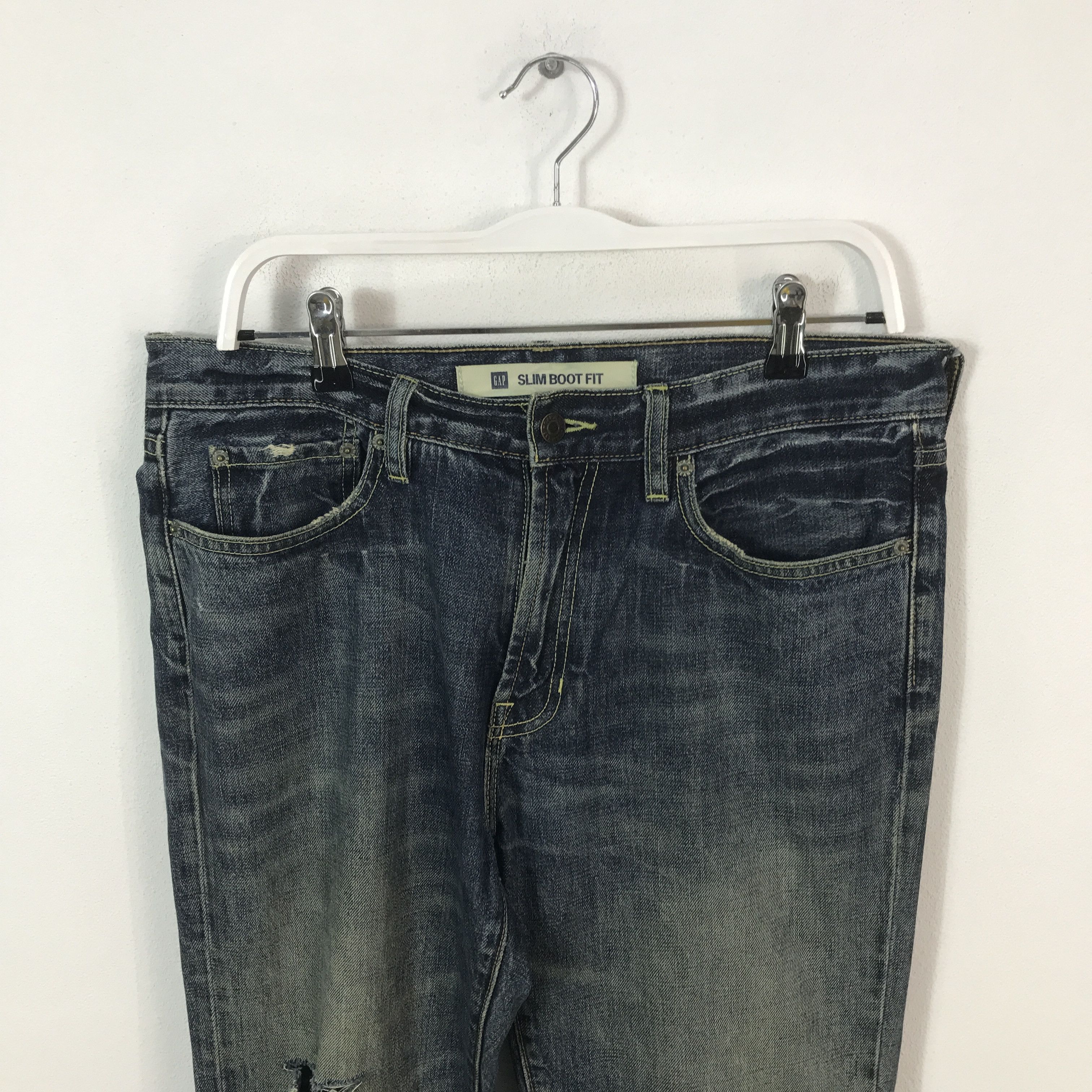Japanese Brand Bootcut style Gap distressed denim jeans pants Size US 32 / EU 48 - 2 Thumbnail