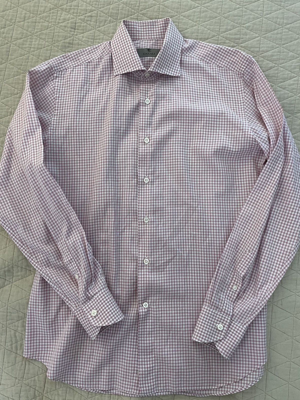 Canali Smart Check Shirt Size US L / EU 52-54 / 3 - 2 Thumbnail