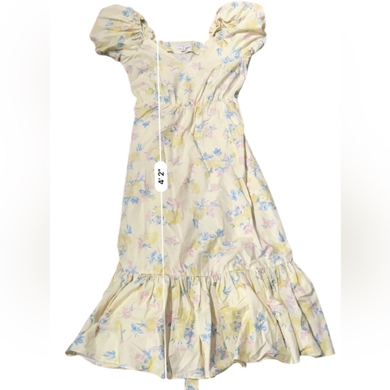 LoveShackFancy LoveShackFancy x Target Ines Yellow Floral Maxi Dress Sz 10 Size L / US 10 / IT 46 - 11 Thumbnail