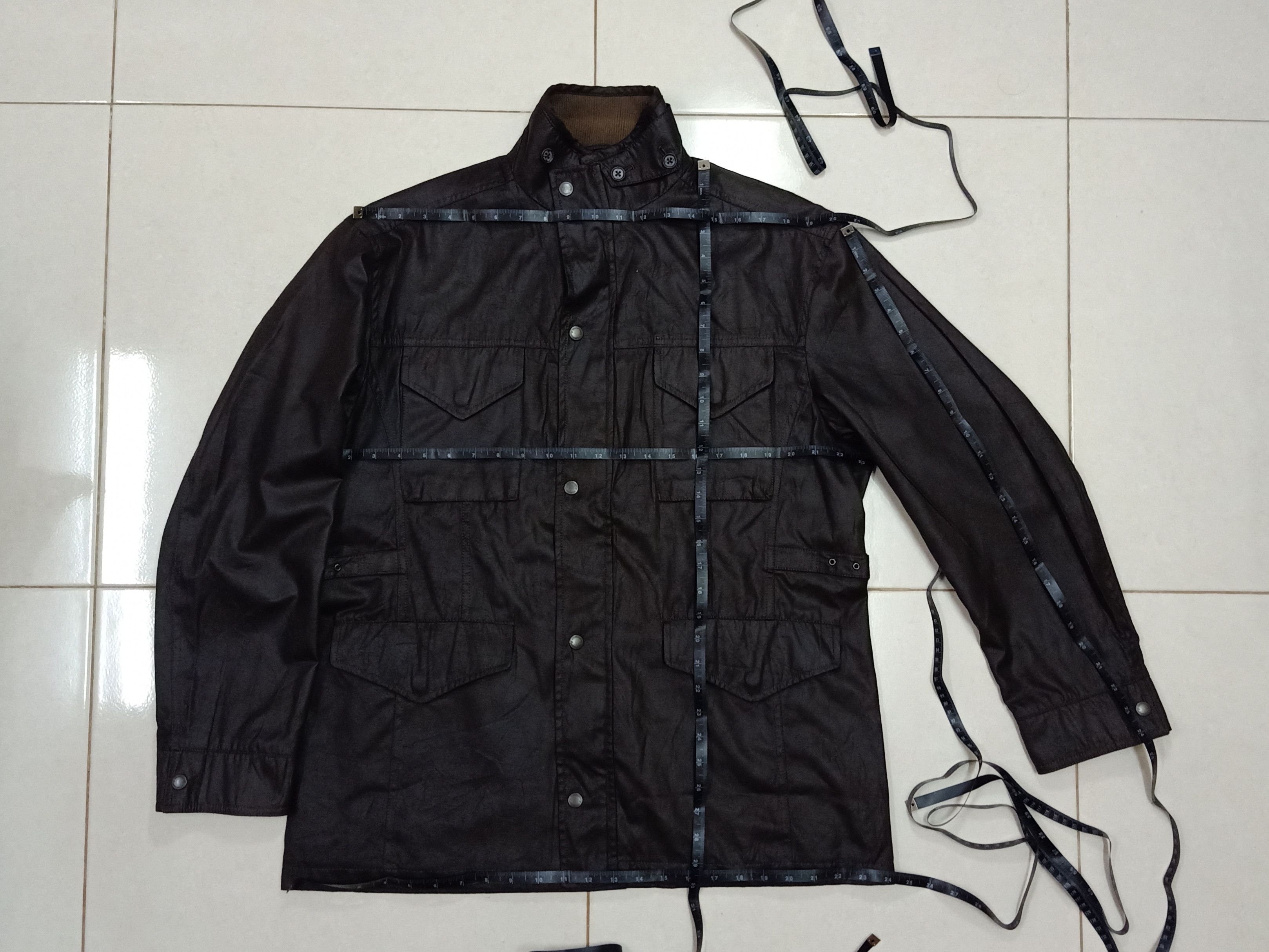 Lyle & Scott LYLE & SCOTT Black Label M65 Faux Leather Dark Brown Jacket Size US XL / EU 56 / 4 - 16 Thumbnail