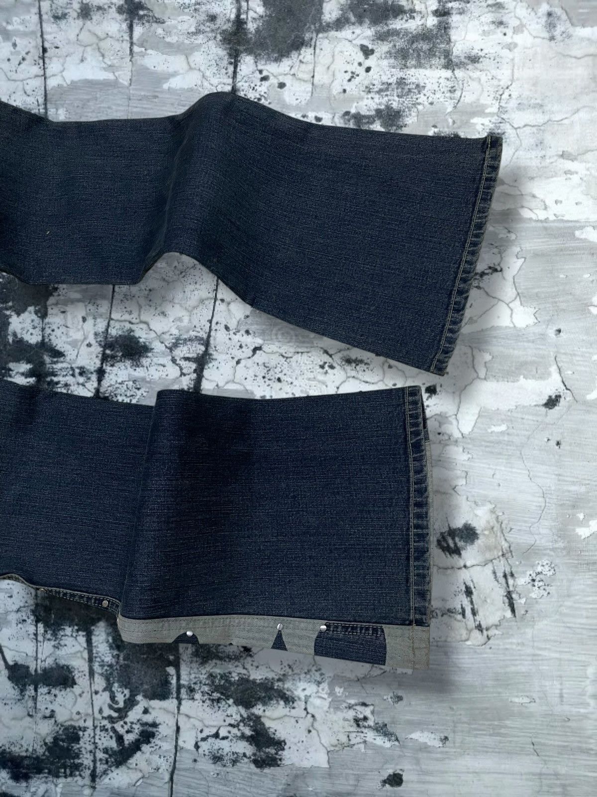 Tornado Mart Vintage 1990s Japan Designer Oririn Flared Art Obelisk Denim Size US 26 / EU 42 - 12 Thumbnail