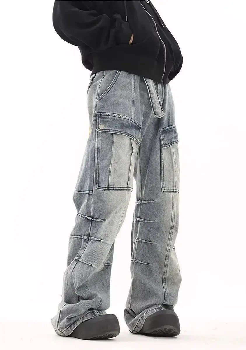 Japanese Brand Vintage street washed micro-flared jeans Size US 32 / EU 48 - 2 Thumbnail